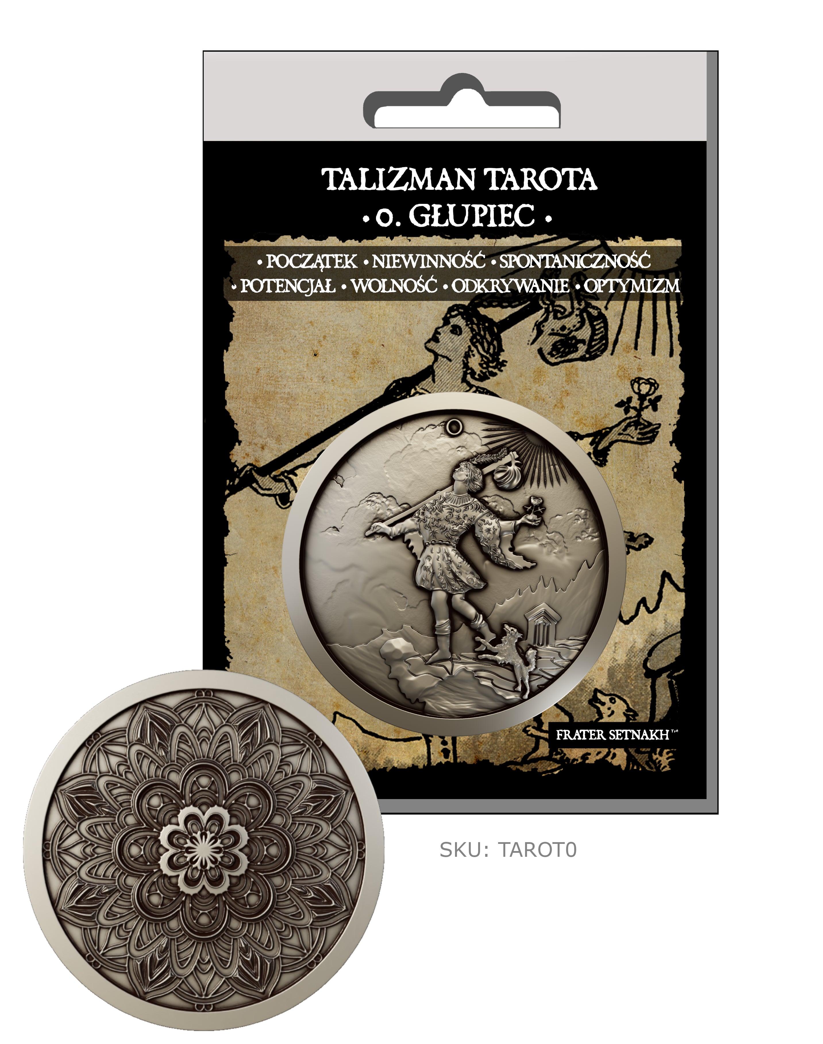 22 Talizmany Monety Tarota Rider-Waite-Smith + 22 Kart Opisowych + Etui PVC | Kolekcjonerski Zestaw Talizmanów
