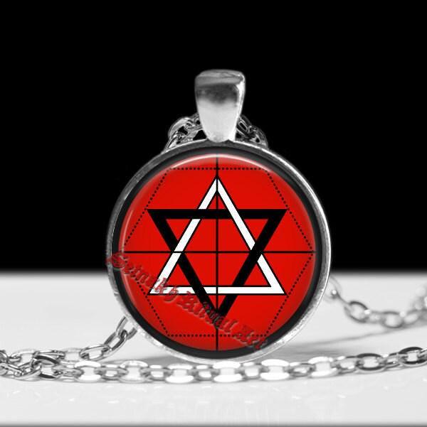 Martinist Order emblem necklace, occult pentacle pendant, esoteric jewelry, occultism, art, magick, ritual amulet, seal, magic symbol #357