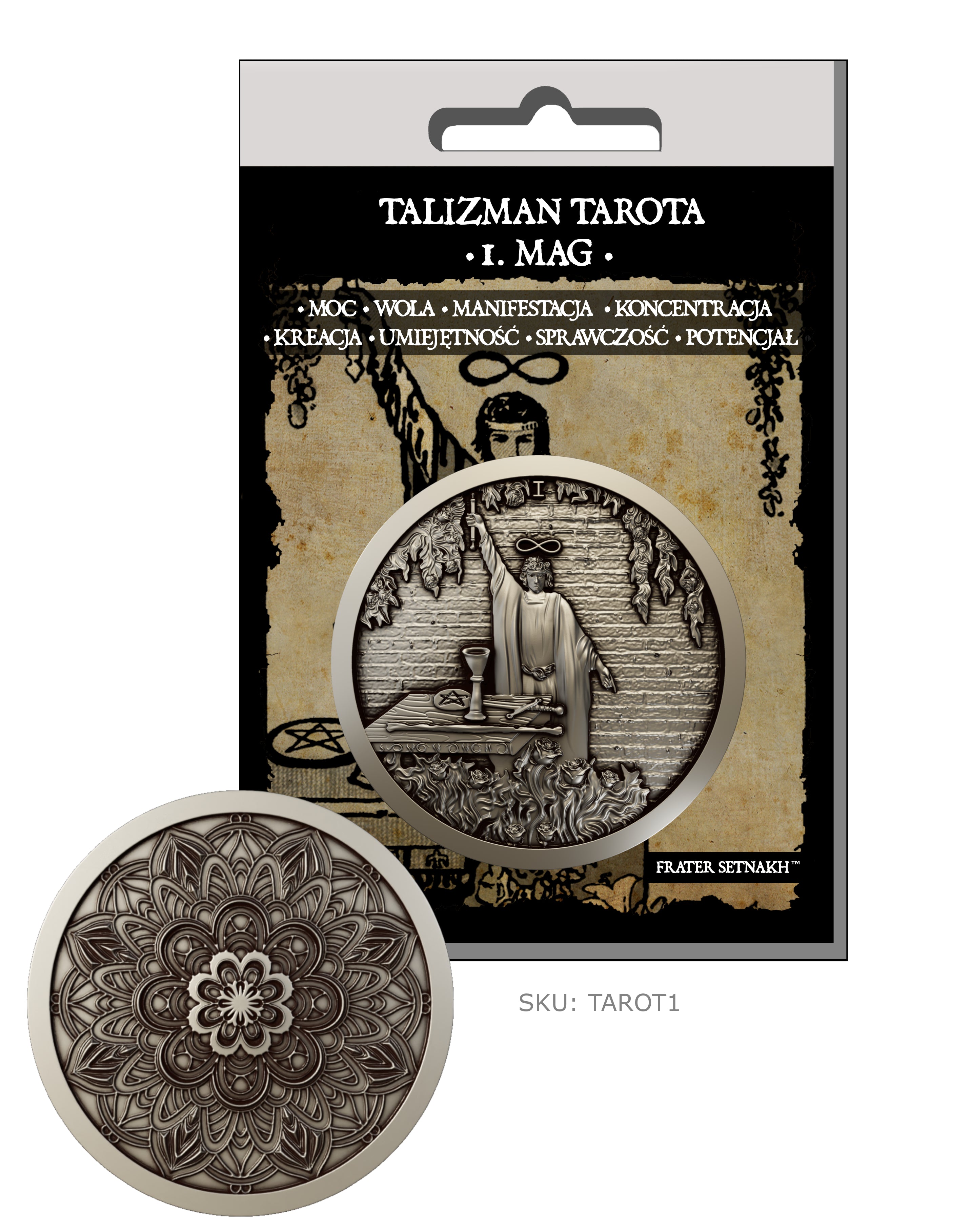 22 Talizmany Monety Tarota Rider-Waite-Smith + 22 Kart Opisowych + Etui PVC | Kolekcjonerski Zestaw Talizmanów