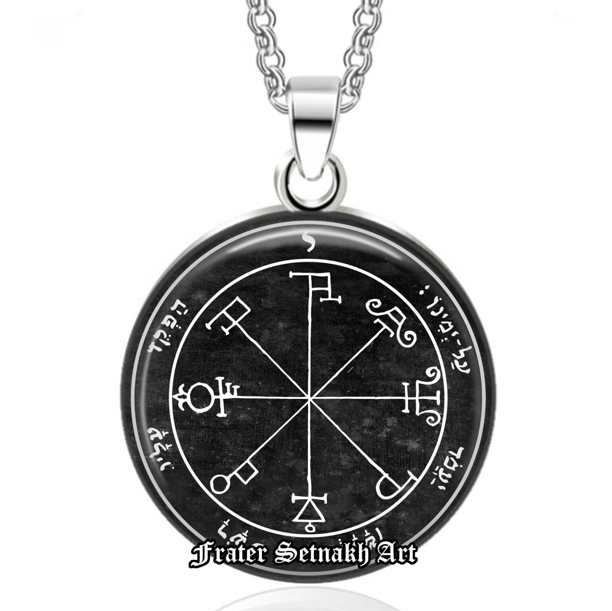 Sixth pentacle of Saturn pendant, occult talisman against enemies, Solomon Seals, ritual necklace, magic jewelry, ceremonial magick #103