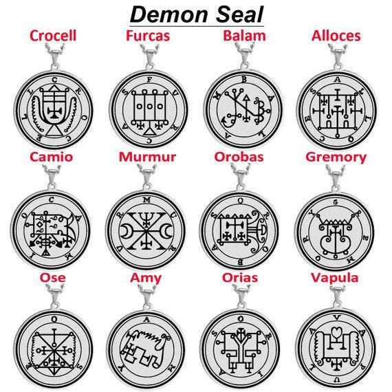 Lesser Key of Solomon Demon Seals Pendant Necklace | Stainless Steel 37-72 Lemegeton Jewelry, Mystical Charm & Protection