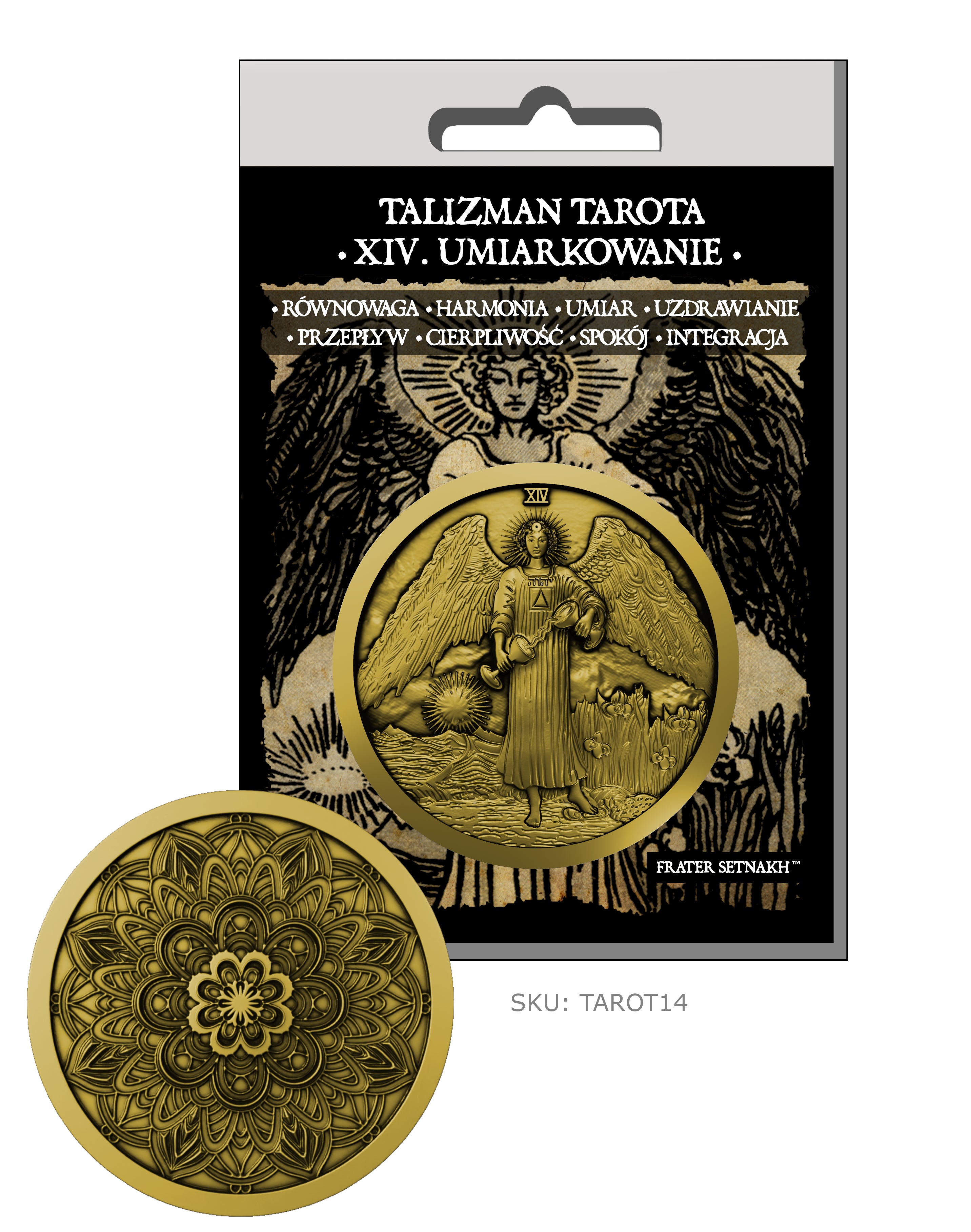 22 Talizmany Monety Tarota Rider-Waite-Smith + 22 Kart Opisowych + Etui PVC | Kolekcjonerski Zestaw Talizmanów