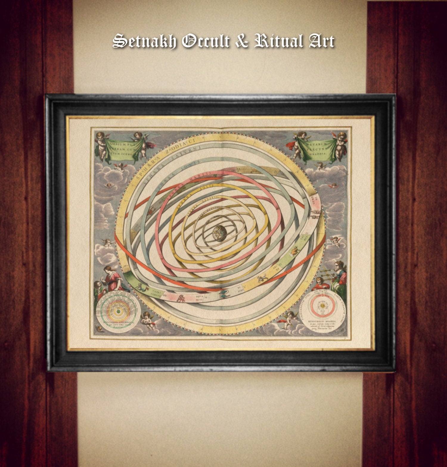 Antique illustration (Plate 3) from 1660 celestial atlas “Harmonia Macrocosmica...” by Andreas Cellarius, Astronomy print, #CE5.3