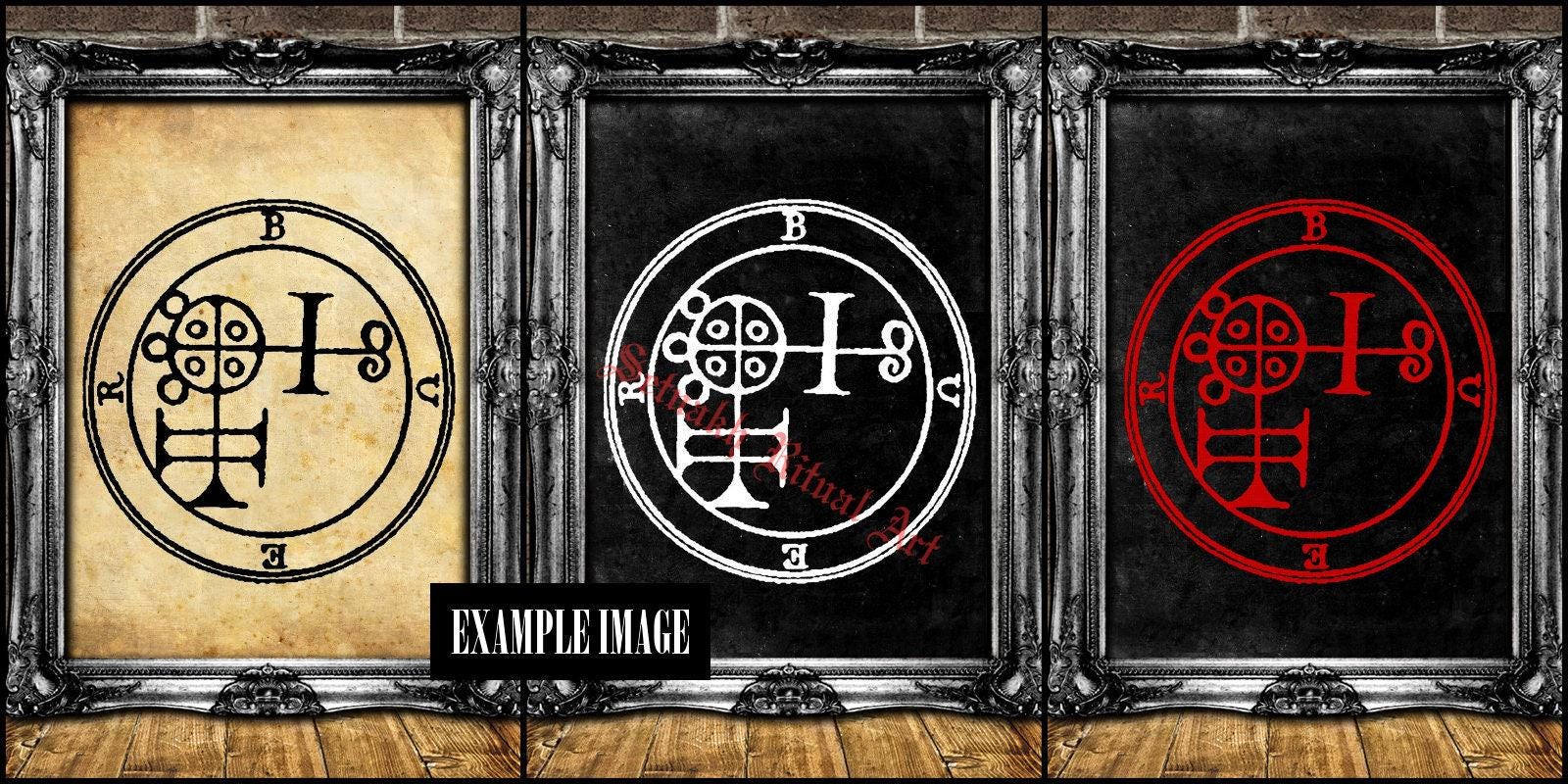 Leviathan Cross Print – Alchemical Sulfur Symbol, Satanic Art & Luciferian Poster #7