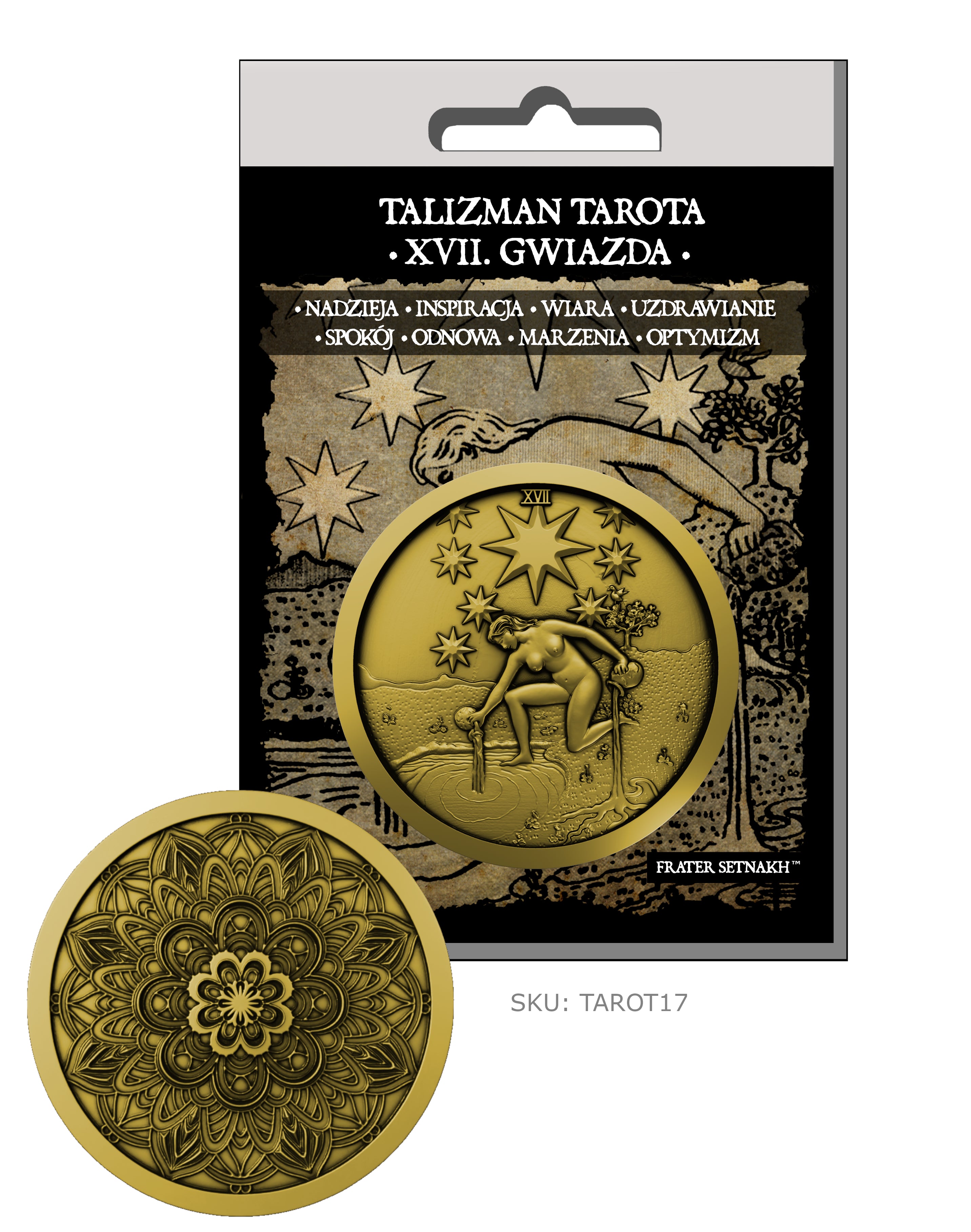 22 Talizmany Monety Tarota Rider-Waite-Smith + 22 Kart Opisowych + Etui PVC | Kolekcjonerski Zestaw Talizmanów