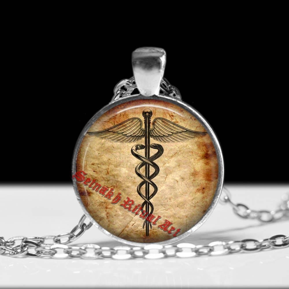Caduceus talisman, Hermes Trismegistus wand pendant, occult jewelry, gnostic jewelry, magic amulet, esoteric, sacred jewelry #432