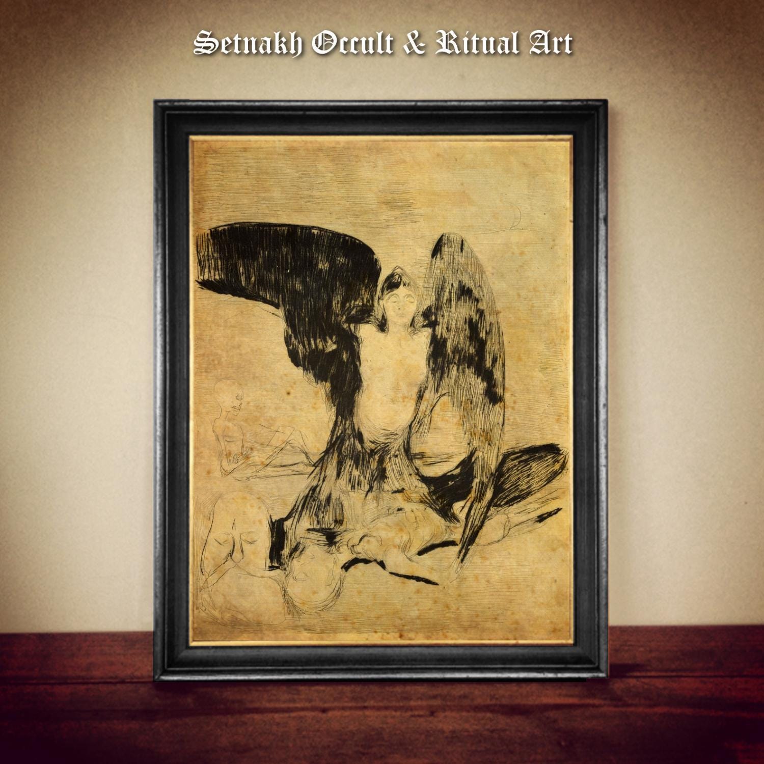 Vampire 1894 by Edvard Munch | Expressionist Dark Romantic Print on Hand-Made Paper or Canvas for Dark Art Collectors & Bloodsuckers #DM29