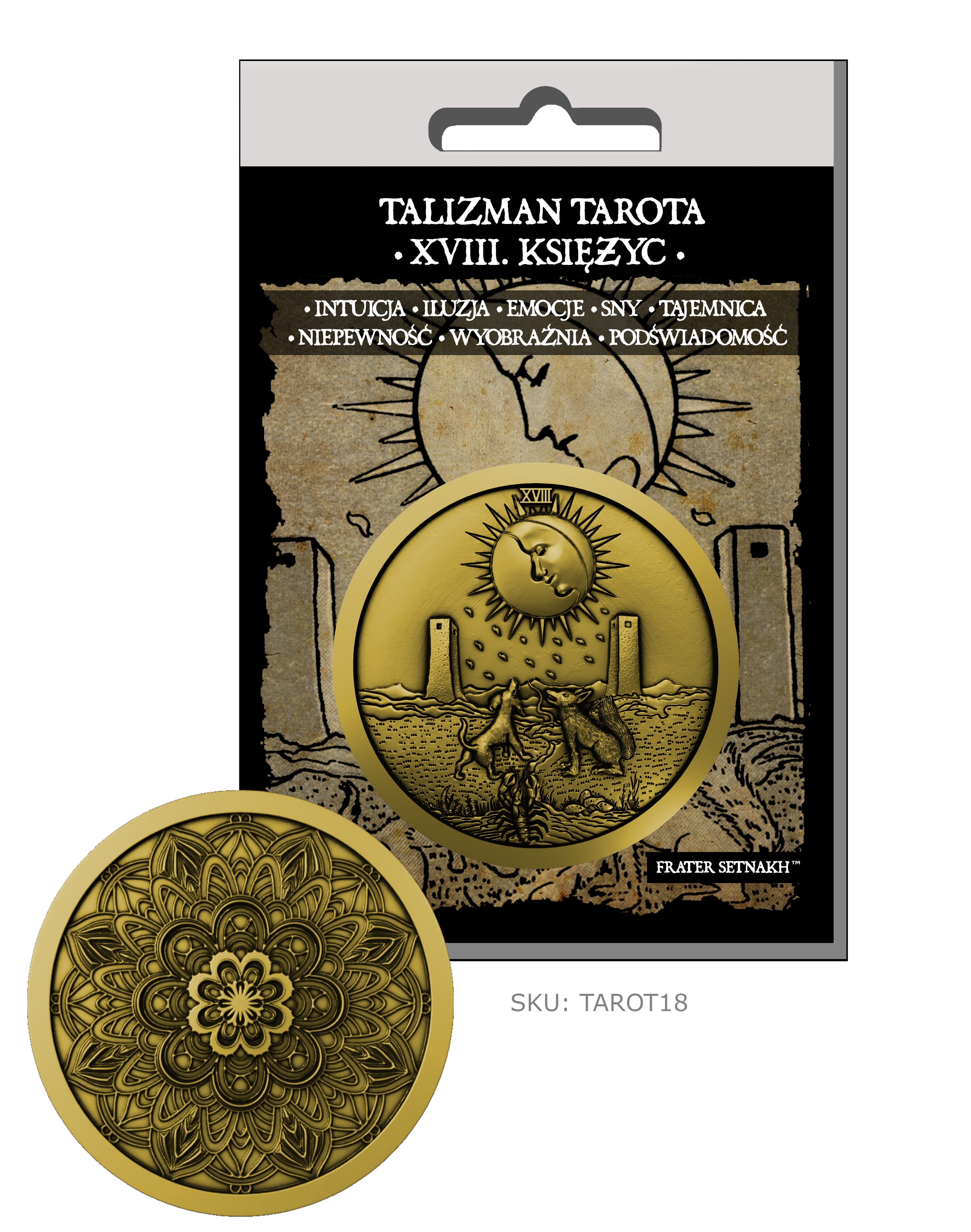 22 Talizmany Monety Tarota Rider-Waite-Smith + 22 Kart Opisowych + Etui PVC | Kolekcjonerski Zestaw Talizmanów