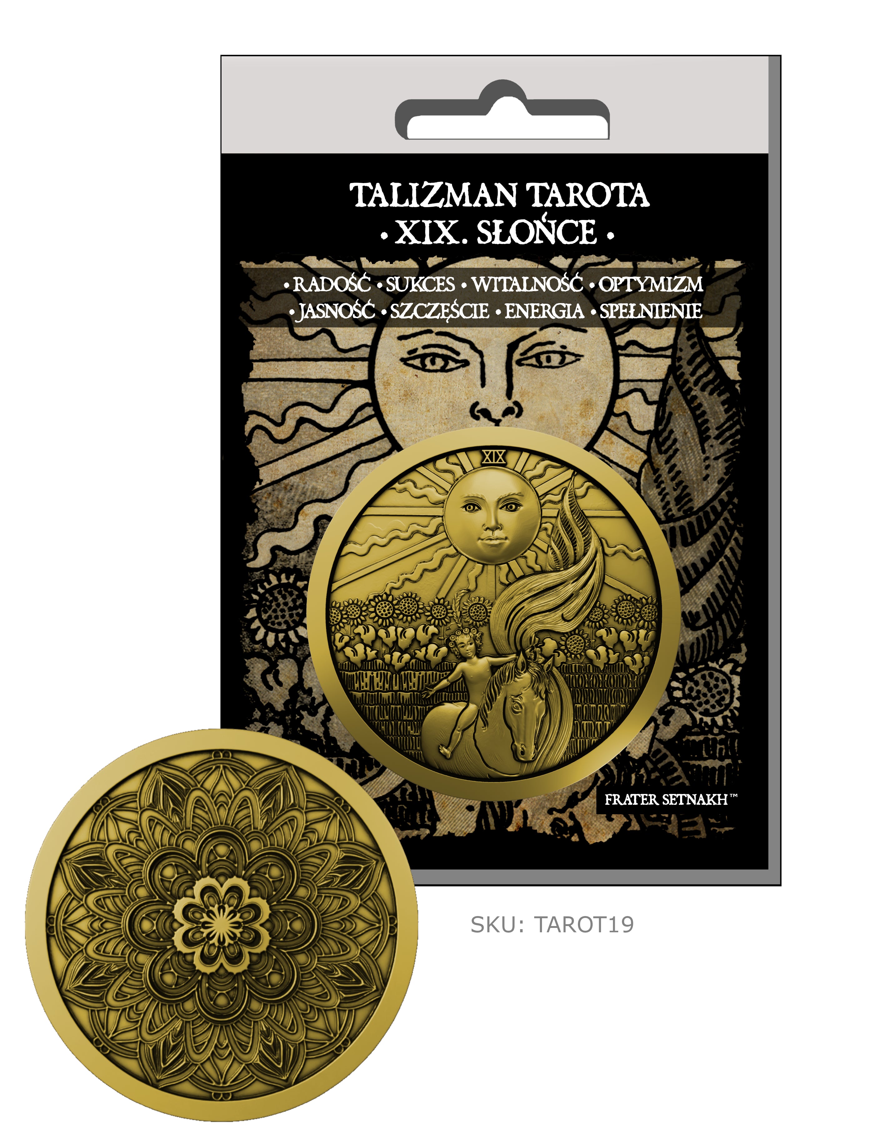 22 Talizmany Monety Tarota Rider-Waite-Smith + 22 Kart Opisowych + Etui PVC | Kolekcjonerski Zestaw Talizmanów