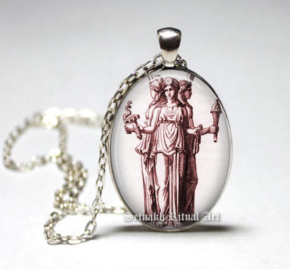 Wiccan Jewelry - Hecate Pendant - Goddess of Magic, Witchcraft, Night & Moon, Gift for Witch - Pagan Necklace, Wicca, Occult Necklace #WS4