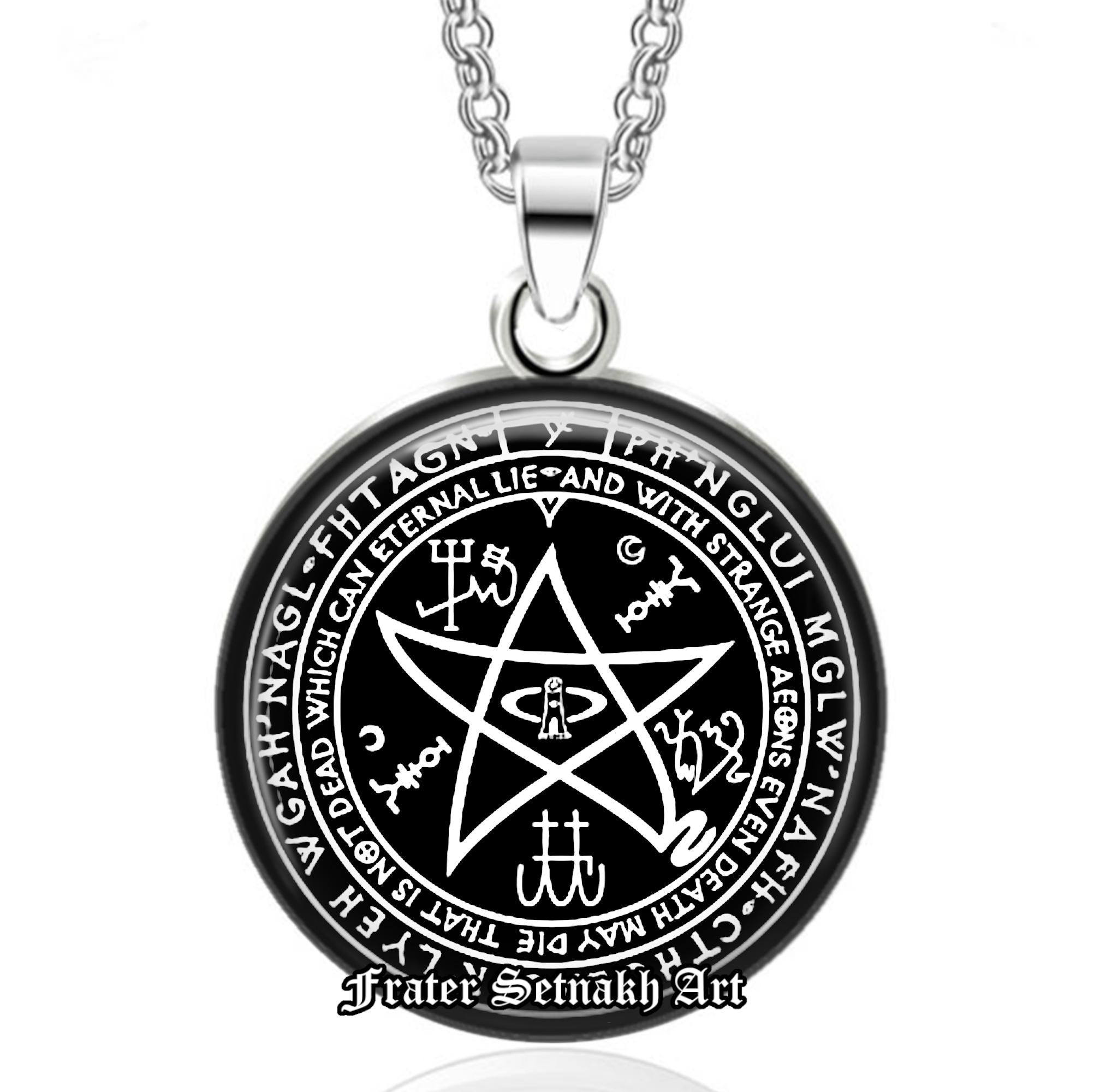 Necronomicon Amulet, The Elder Sign Pendant, Ritual Pendant, Mad Arab Book, Ancient Magick, Chaos Talisman, Necronomicon Talisman #15.1