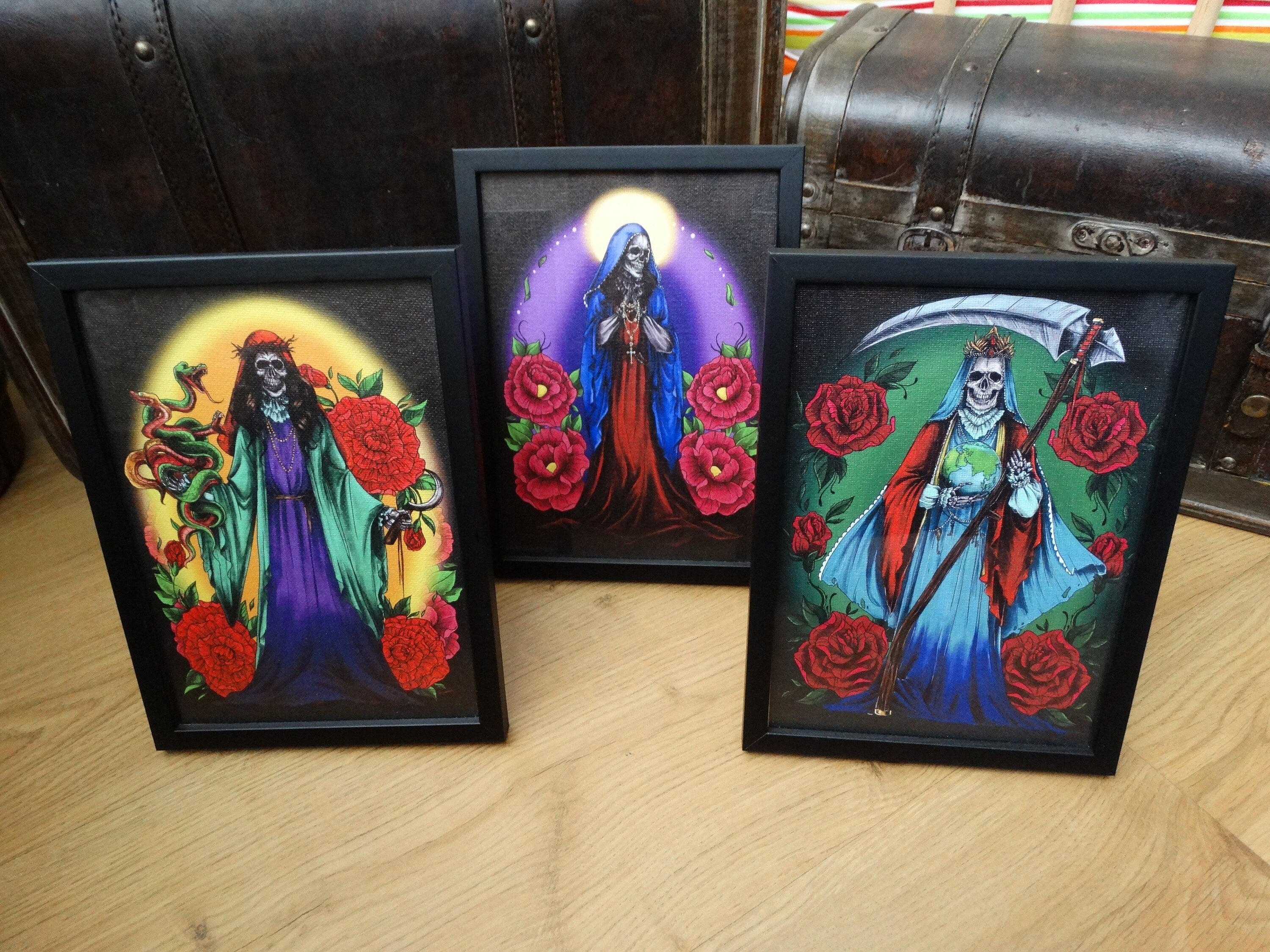 THE REDEEMER - Santa Muerte poster, Saint Death poster, Occult altar decor, Voodoo print, magic poster, gothic art #435.3