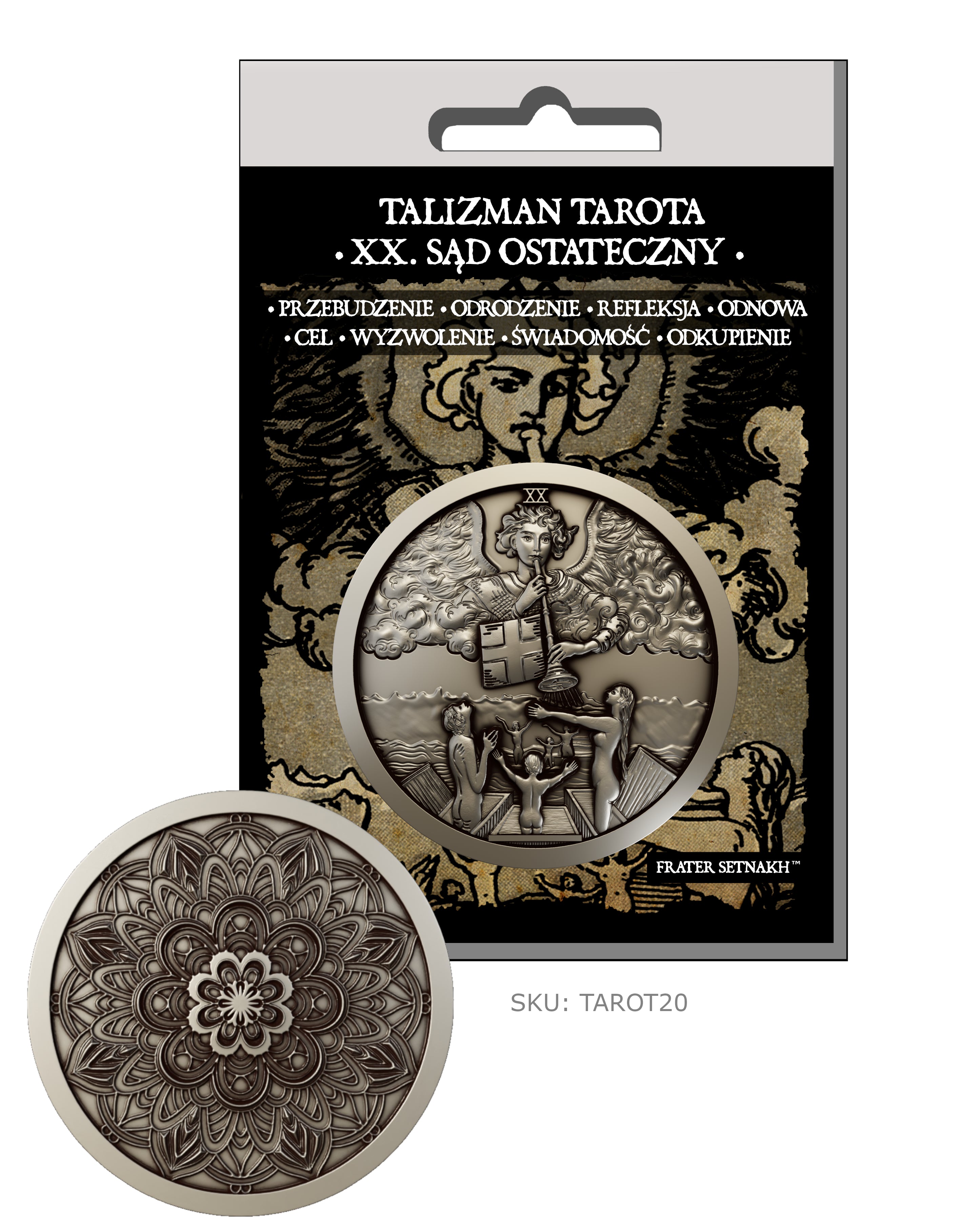 22 Talizmany Monety Tarota Rider-Waite-Smith + 22 Kart Opisowych + Etui PVC | Kolekcjonerski Zestaw Talizmanów