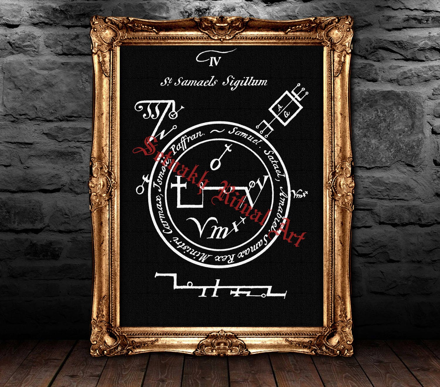 Archangel Samael seal print, Angel of Death, An accuser, seducer, and destroyer, Angel poster, occult, magic decor #469.1