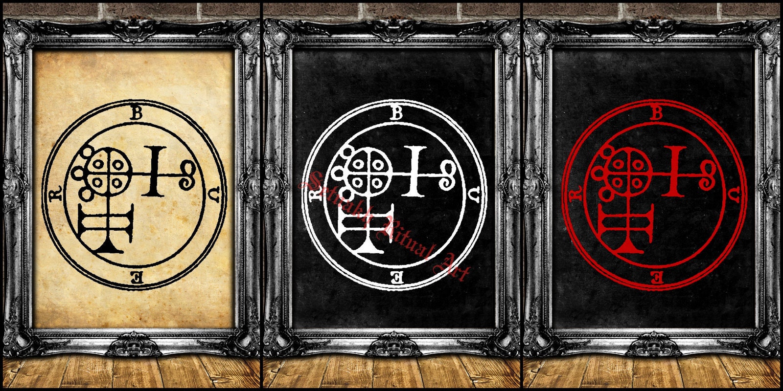 1 BAEL, BAAL demon seal print, Goetia sigil poster, Lemegeton demon art, Lesser Key of Solomon occult ritual cards summoning demons #104.1