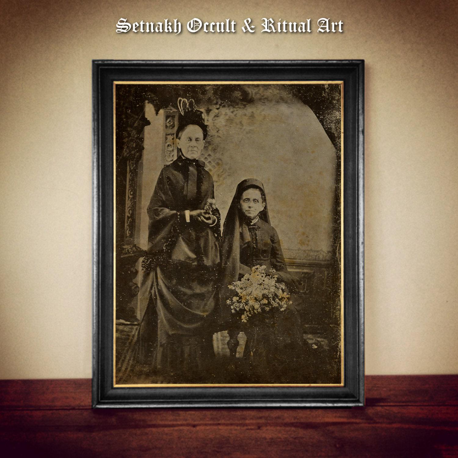 Vintage widows in mourning print, Victorian Era, 1800s, Victorian style print, Sorrow, Despair, memento mori, gothic home decor #VIC12