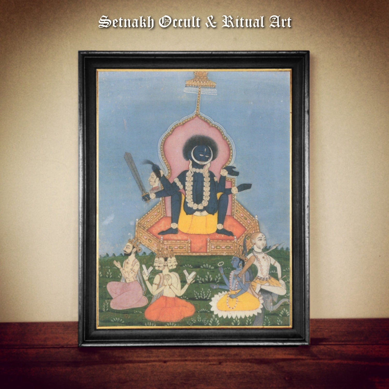 Kali antiqued print, The Goddess of ultimate power, time, destruction and change, Hindu wallart, Hinduism, Eastern Religion #HIND5
