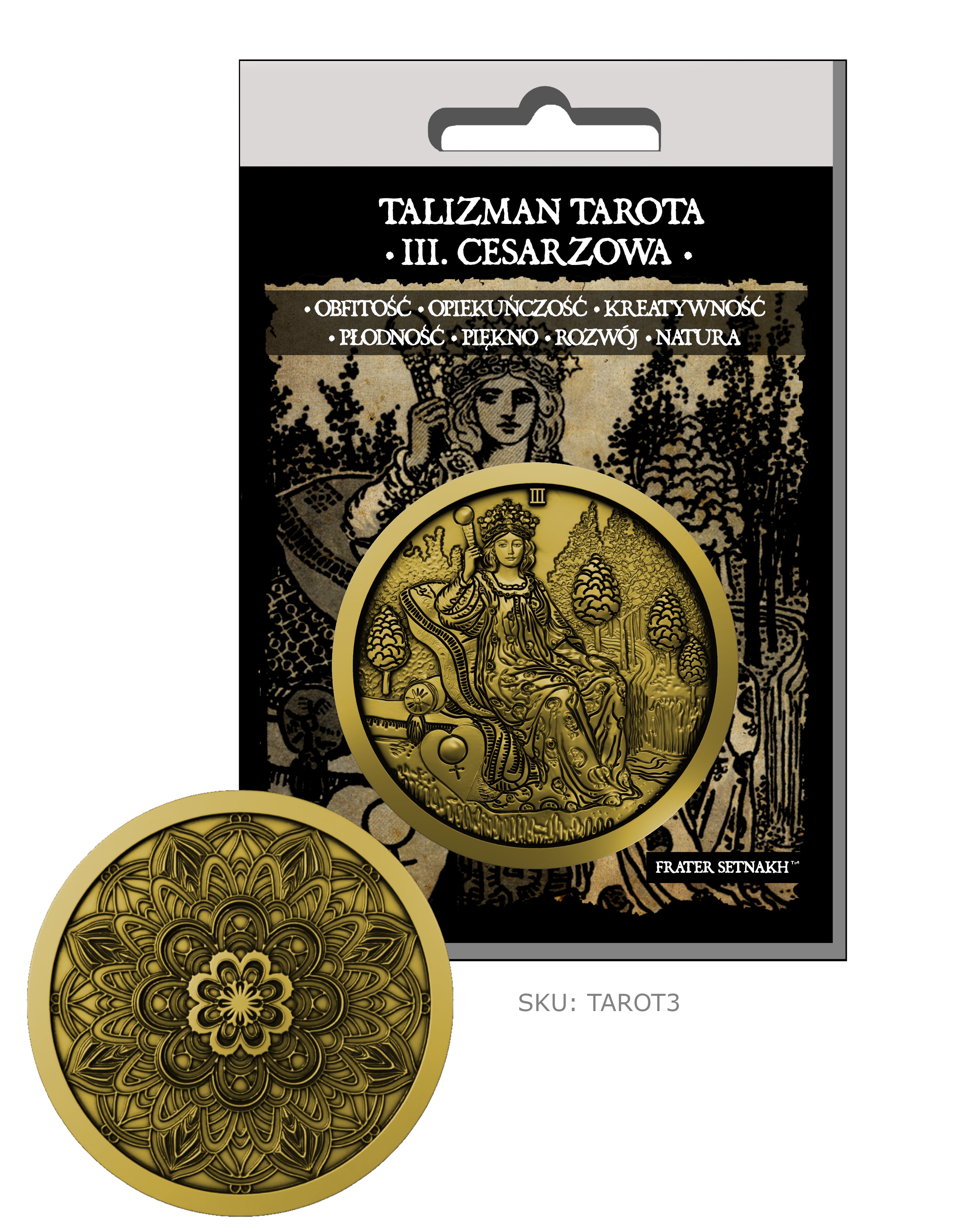 22 Talizmany Monety Tarota Rider-Waite-Smith + 22 Kart Opisowych + Etui PVC | Kolekcjonerski Zestaw Talizmanów