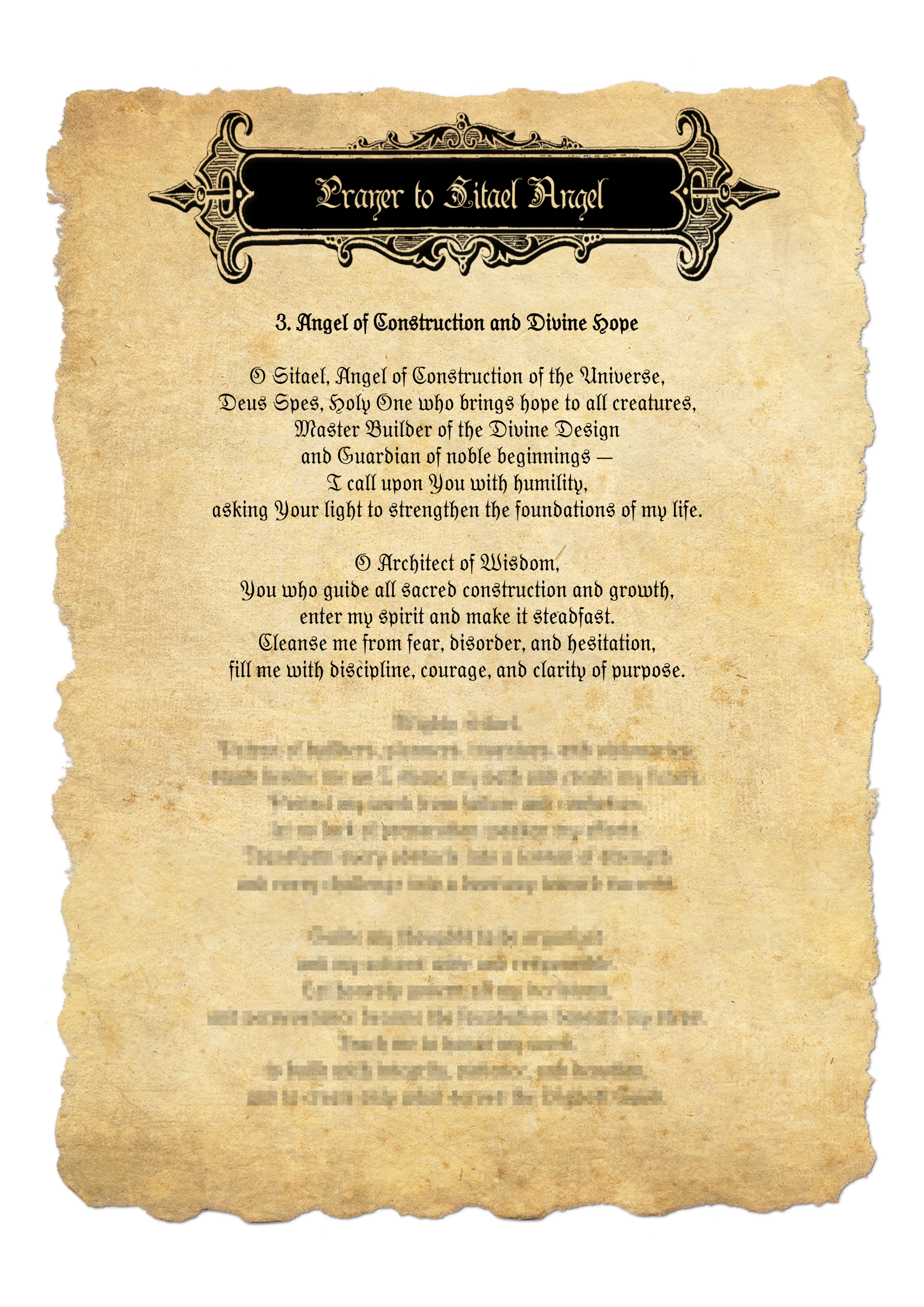Prayer to Sitael Angel of Construction, Hope & Divine Order