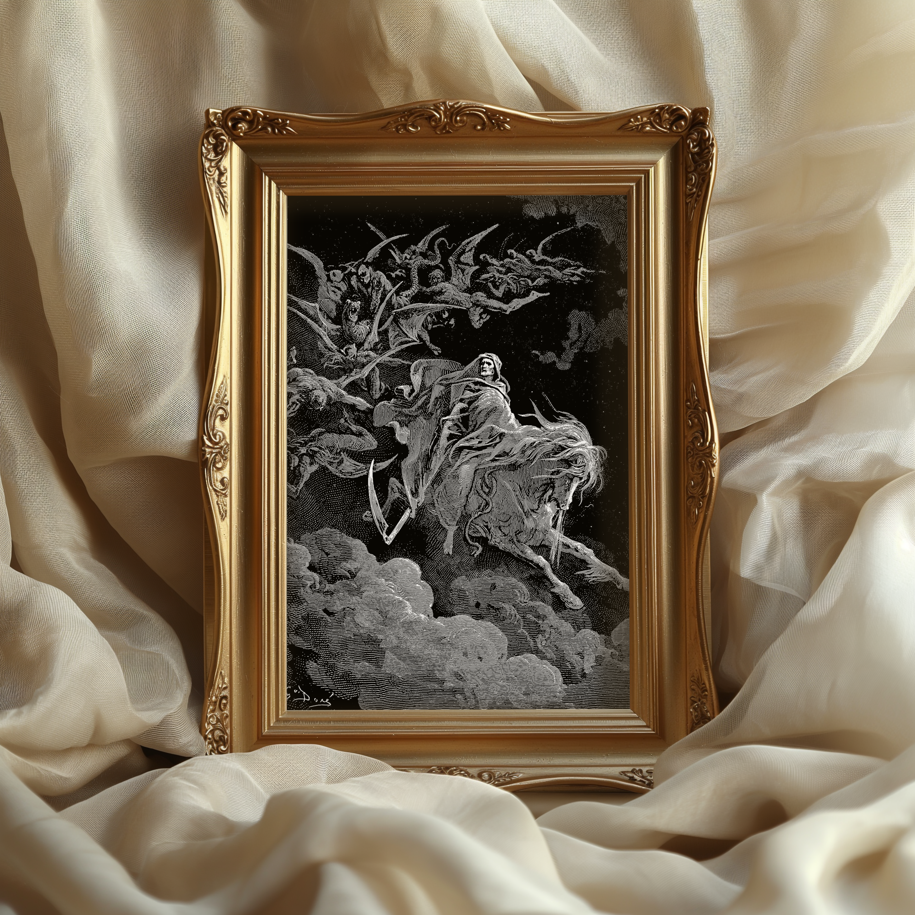 The Vision of Death Print – Gustave Doré, 1870 - Memento Mori Wall Art - Skeleton Poster #3