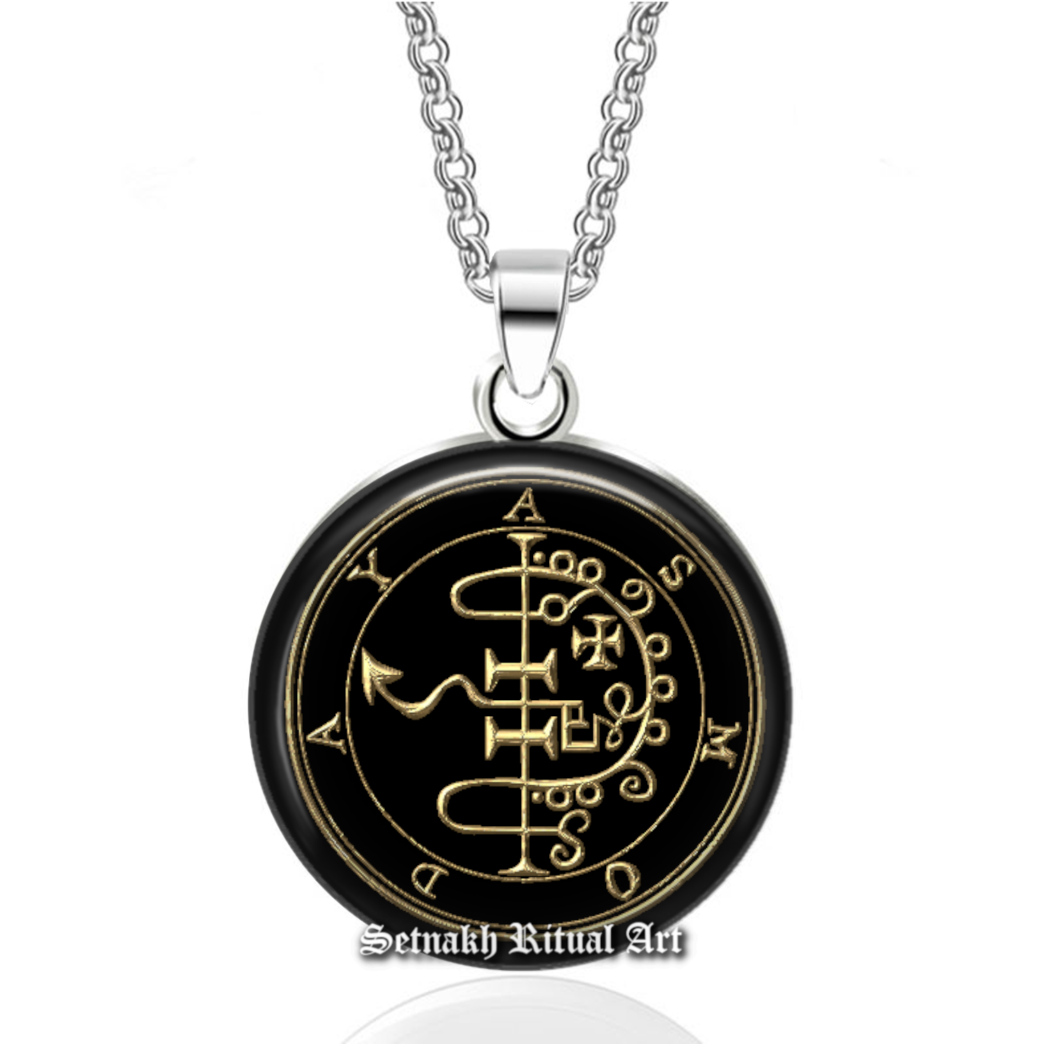 32 ASMODAY / ASMODEUS Demon Seal Pendant - Ars Goetia Demon - Demonic Sigil Necklace, Lemegeton, Lesser Key of King Solomon, Occult Amulet #104.32