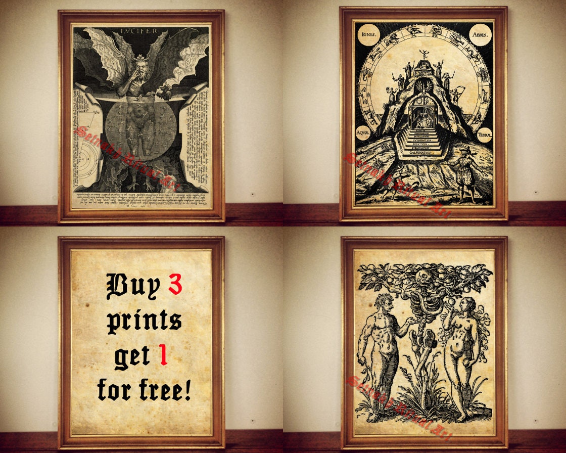 SALE ! buy 3 prints get 1 free | occult print, witches illustration, witchcraft poster, magic art, home decor, magick, canvas print
