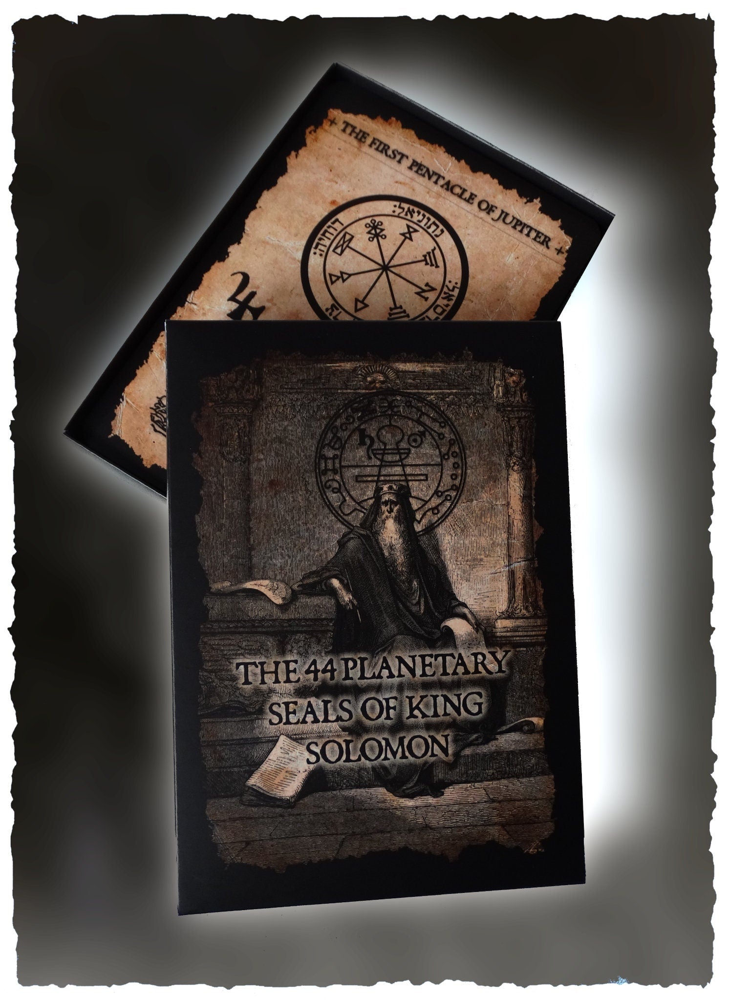 King Solomon Pentacles – Deck of 44 Spiritual Cards with Planetary Seals for Wealth & Protection, Angel Magick, The Greater Key of Solomon