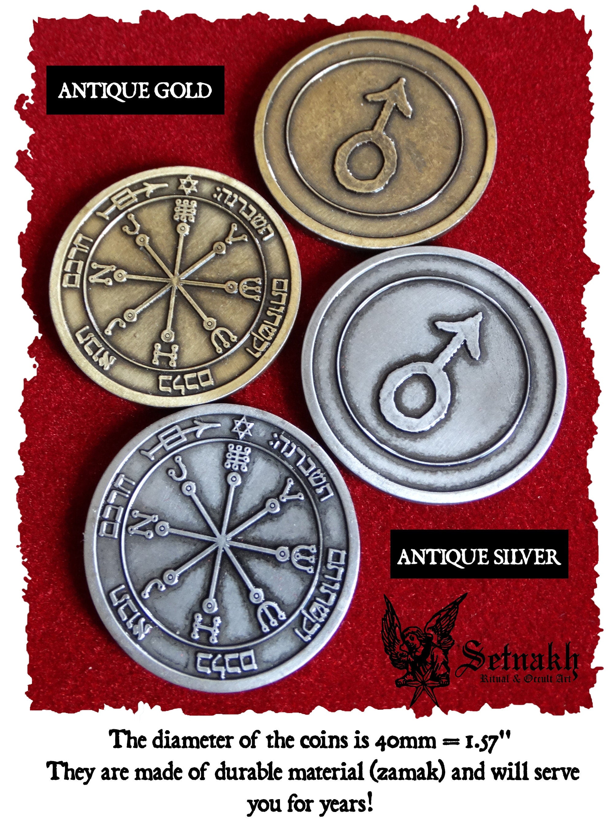 Handcrafted Solomon Pentacles Set | Planetary Seals, Wealth, Health | Esoteric Magic Tools, Angelic Protection, Coins & Cards Collection