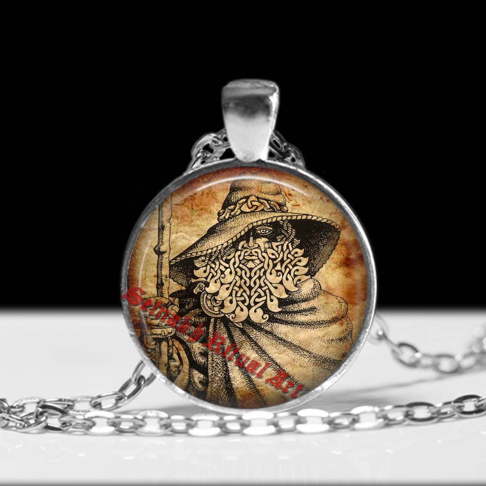 Odin pendant, Viking jewelry, Pagan necklace #474