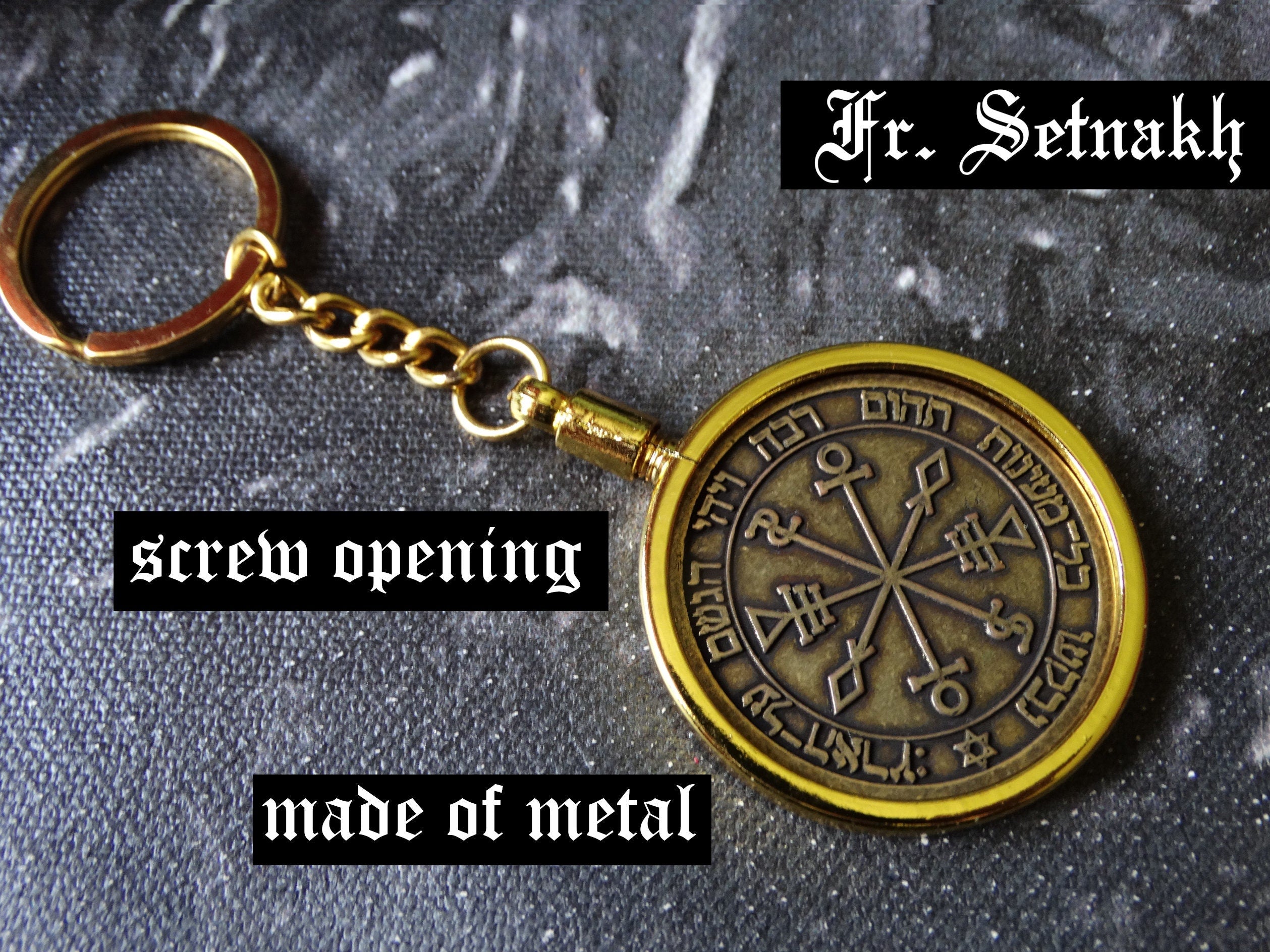 unique Locket or Keychain Holder, designed to fit the 44 Planetary Seals of King Solomon and the 7 Archangels