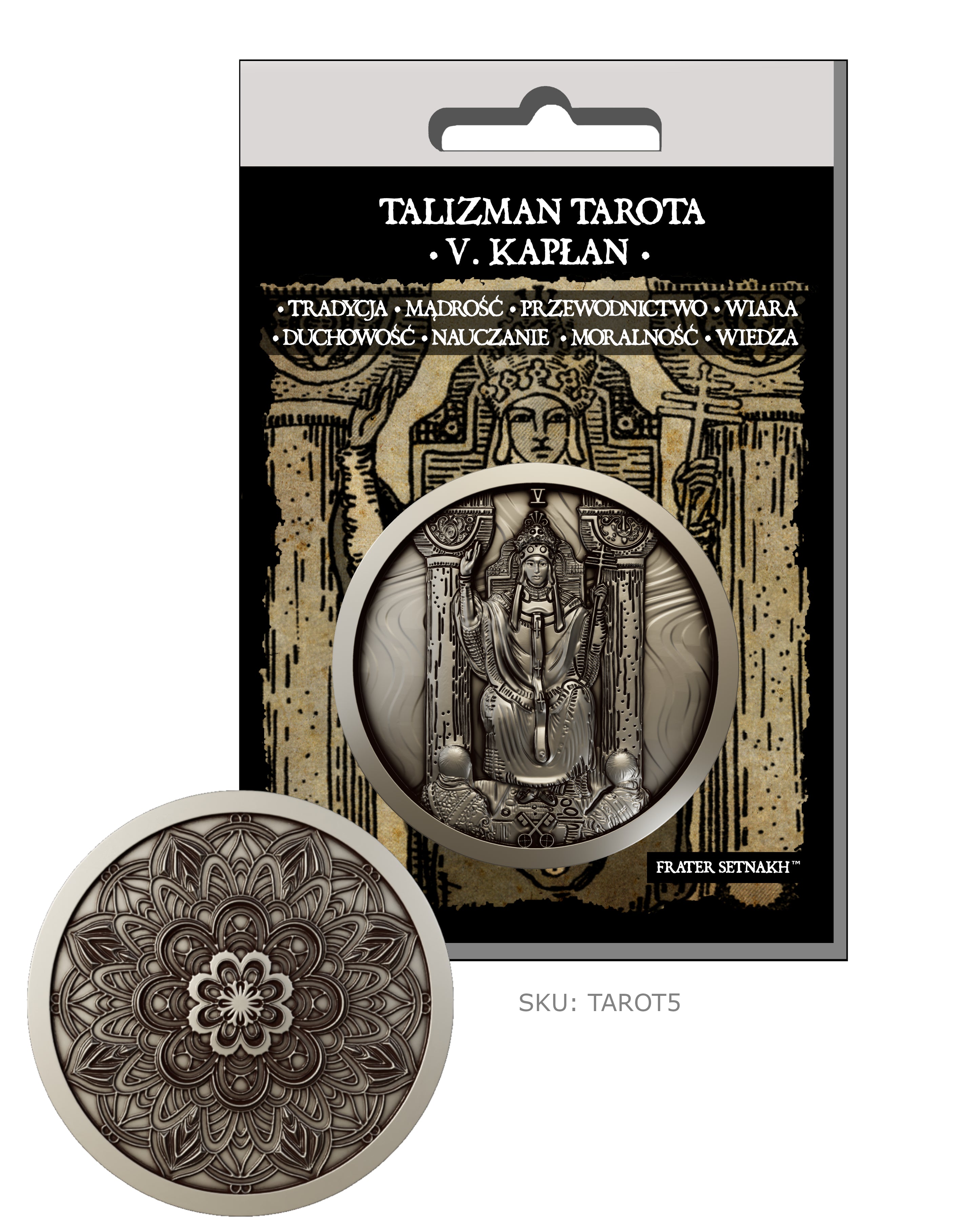 22 Talizmany Monety Tarota Rider-Waite-Smith + 22 Kart Opisowych + Etui PVC | Kolekcjonerski Zestaw Talizmanów
