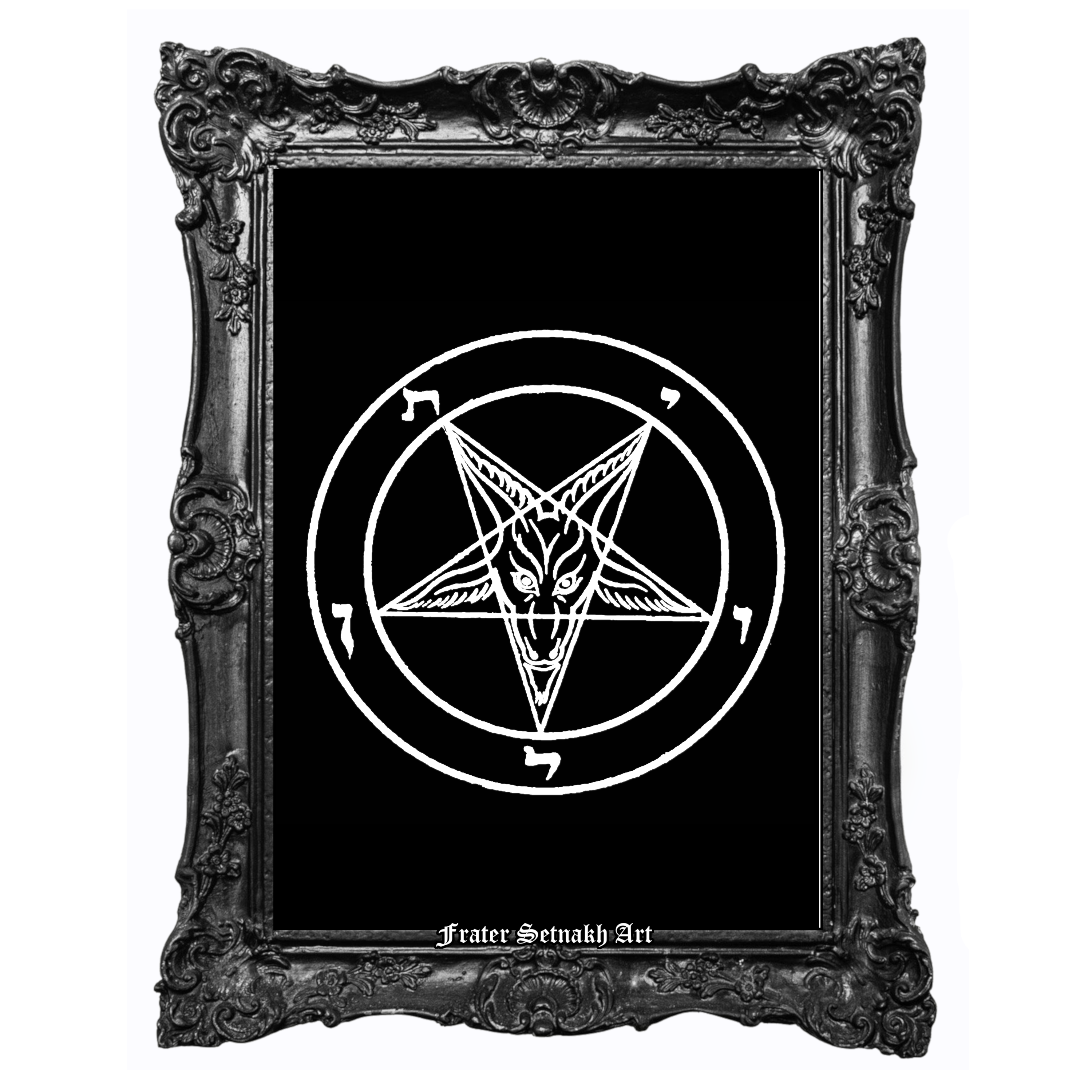 Sigil of Baphomet Print – Inverted Pentagram Satanic Goat Symbol #5