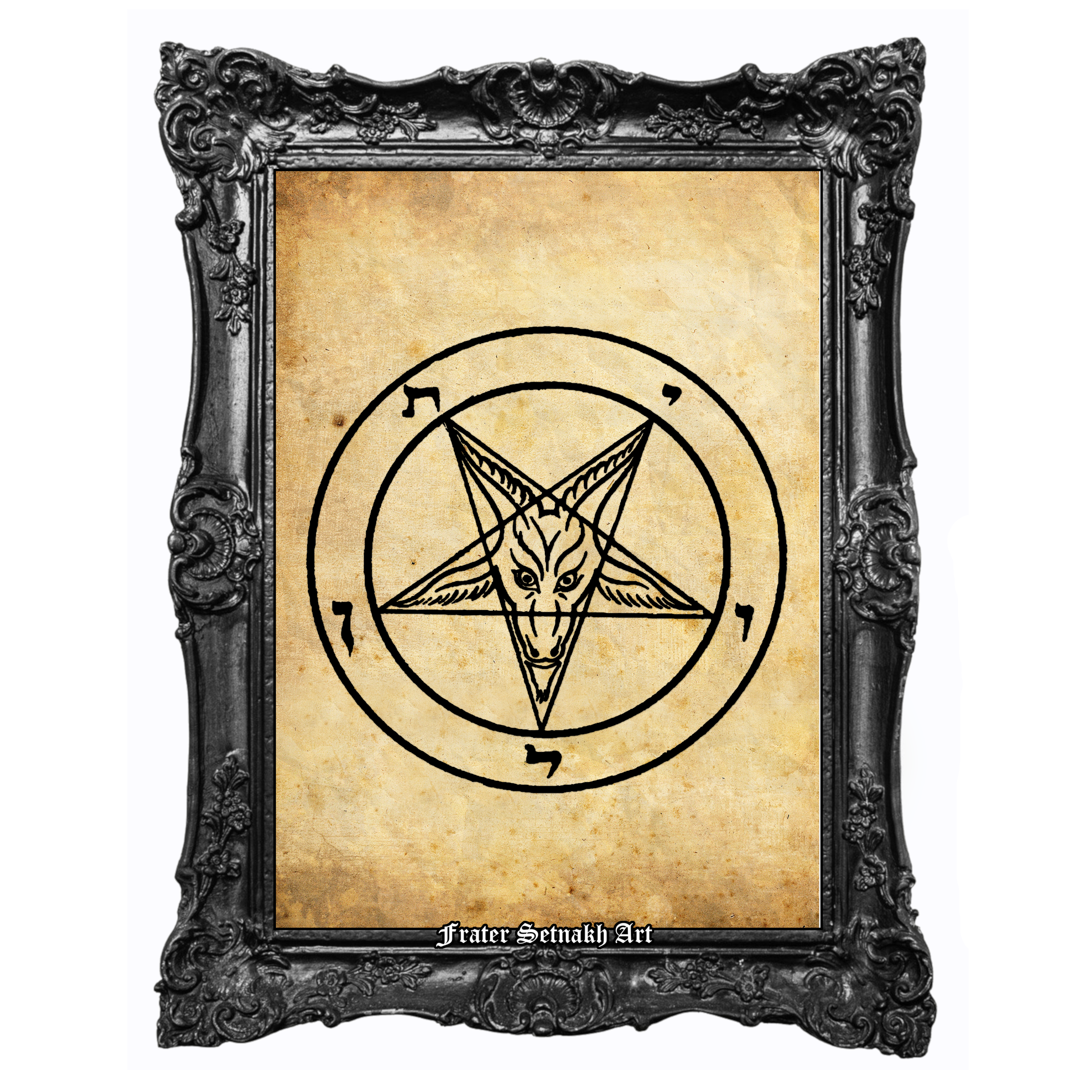 Sigil of Baphomet Print – Inverted Pentagram Satanic Goat Symbol #5
