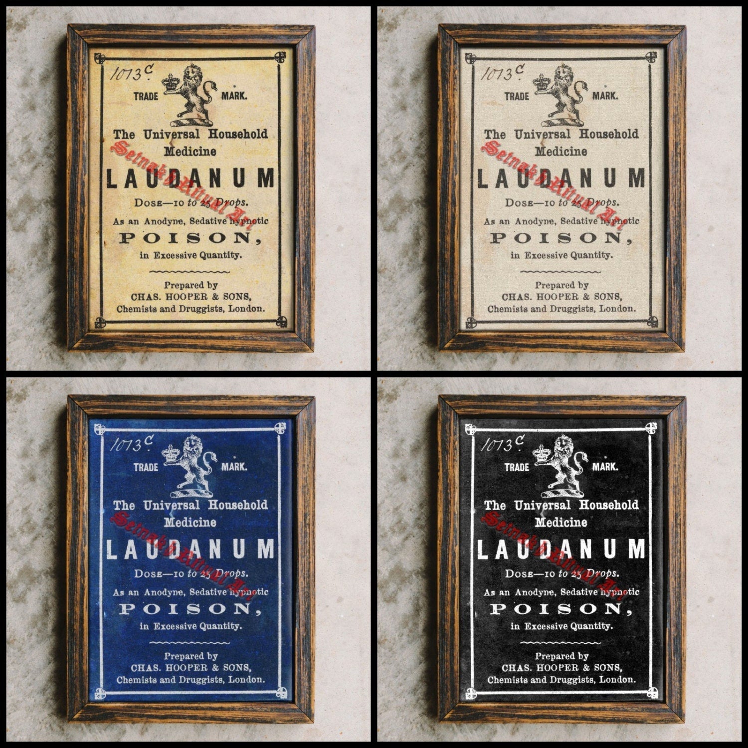 Laudanum label print, vintage poison poster, witchcraft, witch art, witchy home decor, gothic wall art, mysticism, witch #379