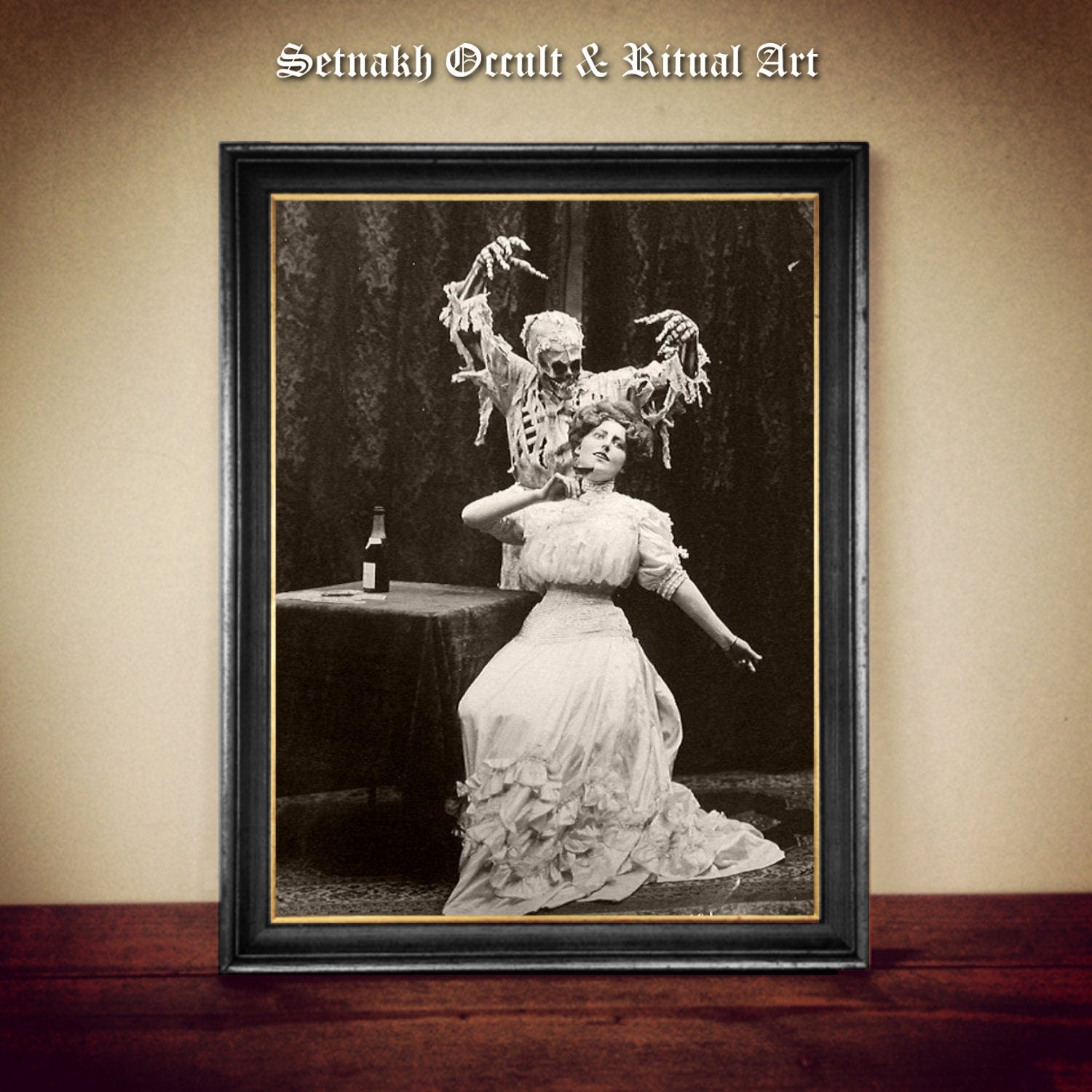 Vintage, Victorian Play 'Death and the lady' 1906, dark art, occult poster, gothic gift, esoteric home decor, witchcraft #VIC7.1