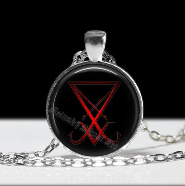 Lucifer sigil pendant, Seal of Satan necklace, satanic jewelry, occult amulet, Black Mass ritual, Satan, Sorcery #35c
