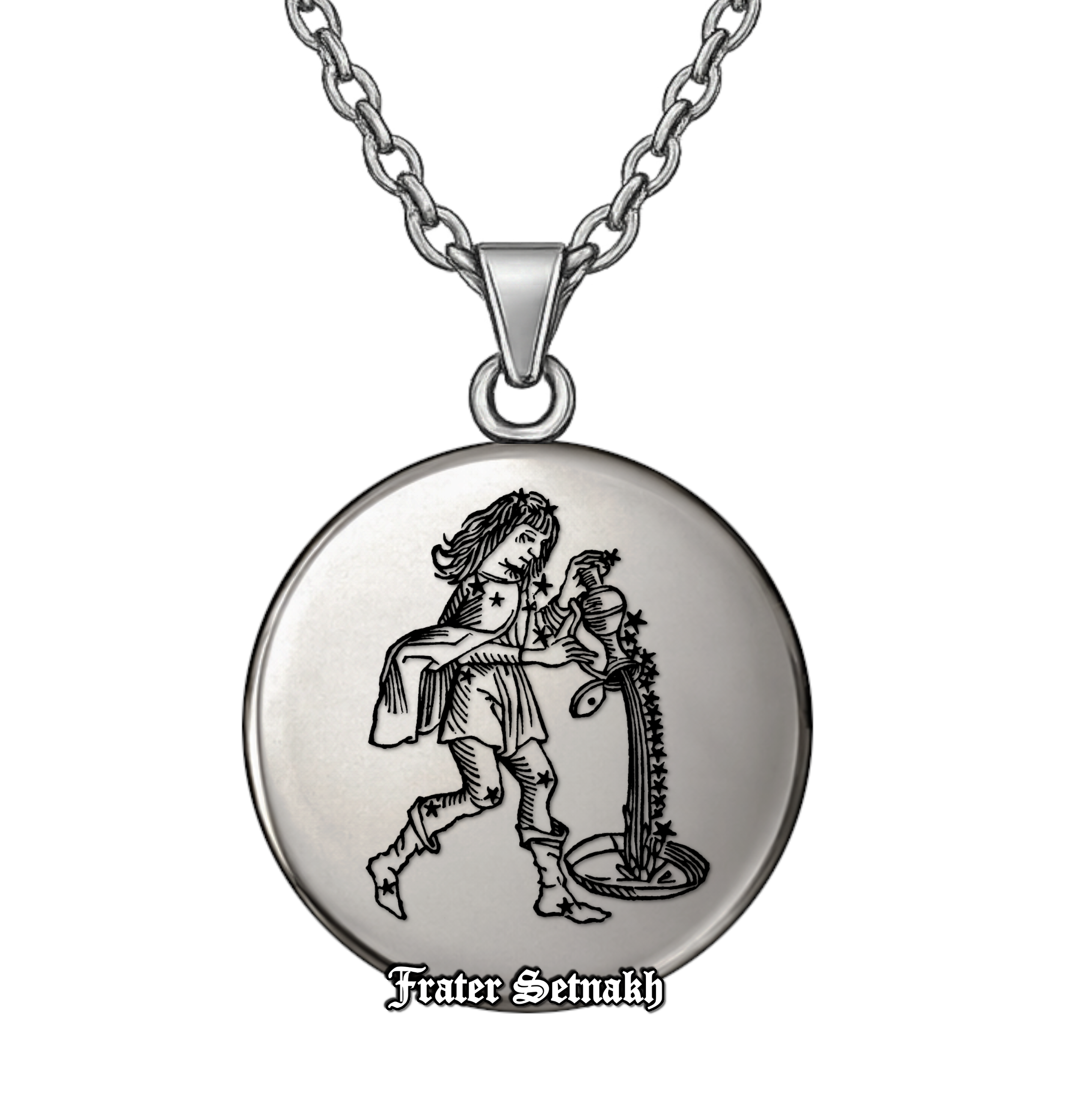 Aquarius Zodiac Pendant (January 20 – February 18) – Talisman of Visionary Intellect, Innovation & Sovereign Freedom | Sacred Celestial Jewelry #579.11