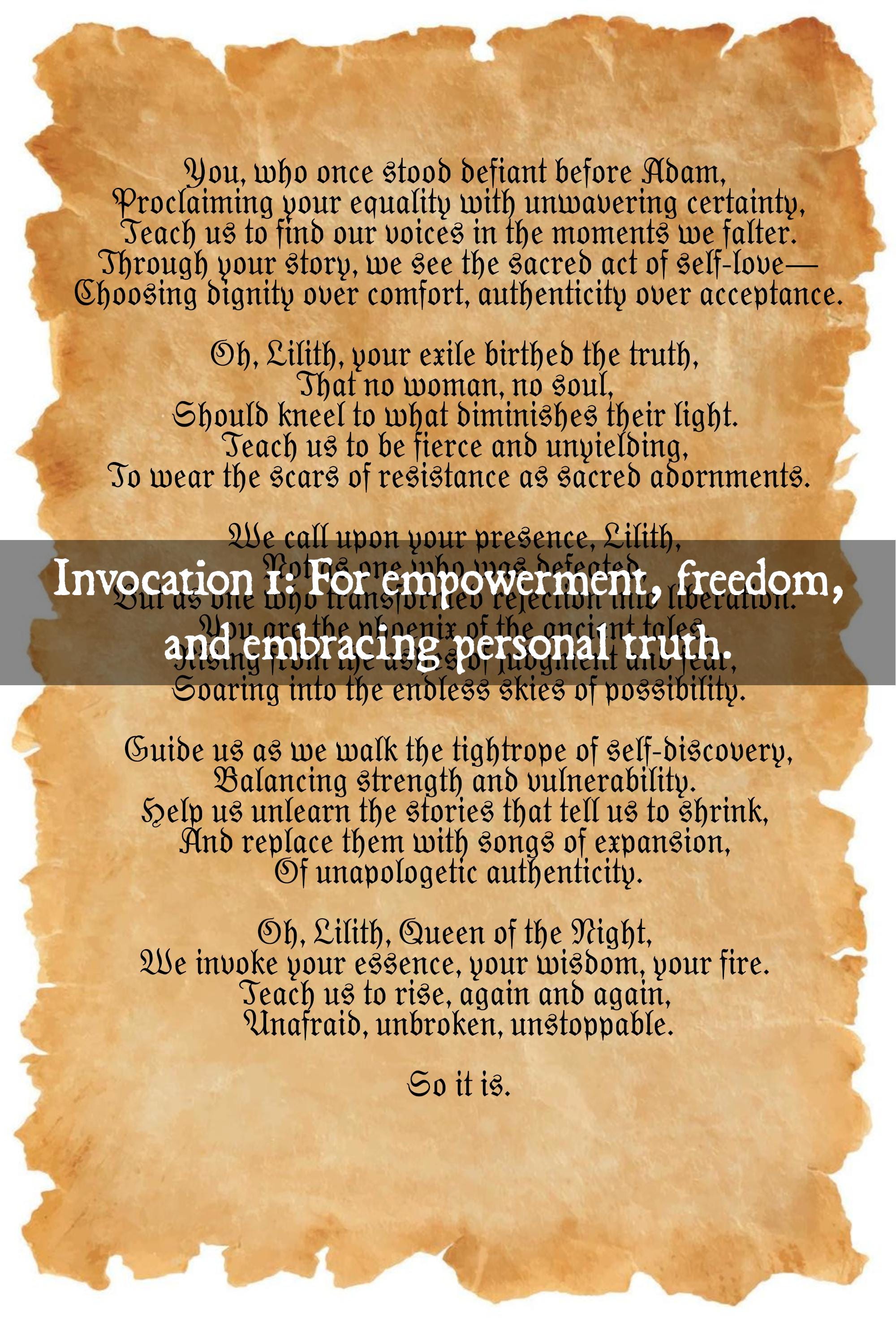 Invocations to Lilith: Empowerment, Love, Shadow Work, and More – Mystical Ritual Prayers for Modern Witches - Book of Shadows - 20 pages
