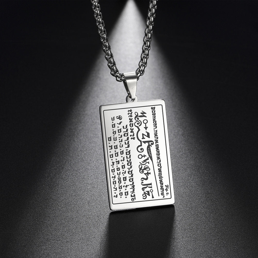 Seven Seals of Moses Necklace - Occult Talisman for Wealth, Health & Knowledge - Stainless Steel Amulet - Esoteric Protection Jewelry #395