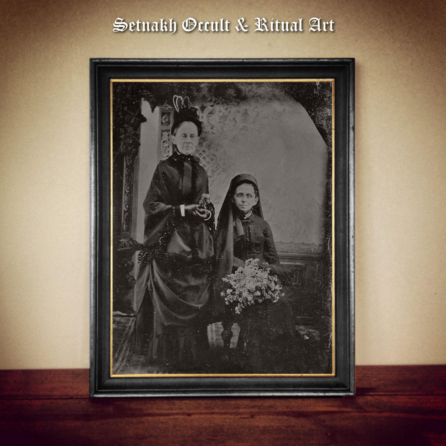 Vintage widows in mourning print, Victorian Era, 1800s, Victorian style print, Sorrow, Despair, memento mori, gothic home decor #VIC12