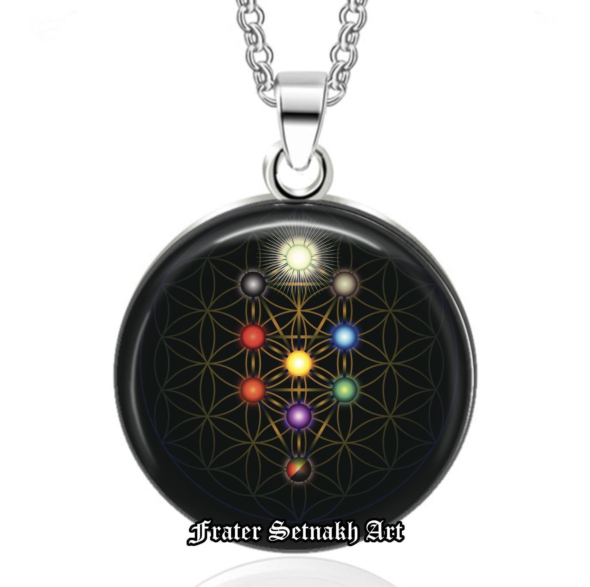 Sephiroth Tree of Life & Chakras pendant – Kabbalah Amulet, Occult Pendant, Hermetic Magic, Esoteric Jewelry for Tree of Life Lovers #KBL9