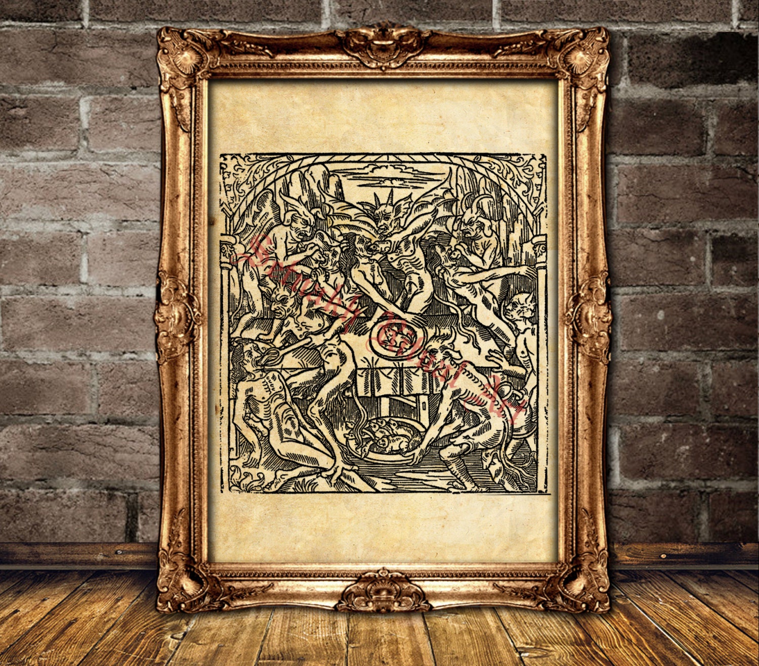 Devil poster, witch art print, satanic poster, occult home decor, esoteric wall art, devil poster #430