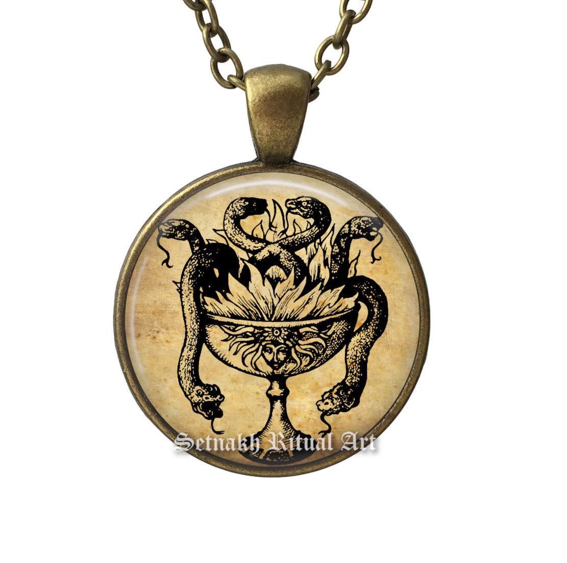 Chalice of Snakes pendant, Setnakh talisman, dark art pendant, snake jewelry, magic necklace, magick talisman #A9