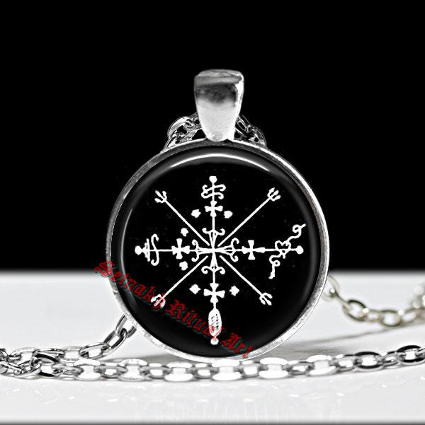 Baron Samedi veve pendant, voodoo talisman, occult pendant, ritual necklace, magic jewelry, lamen #145