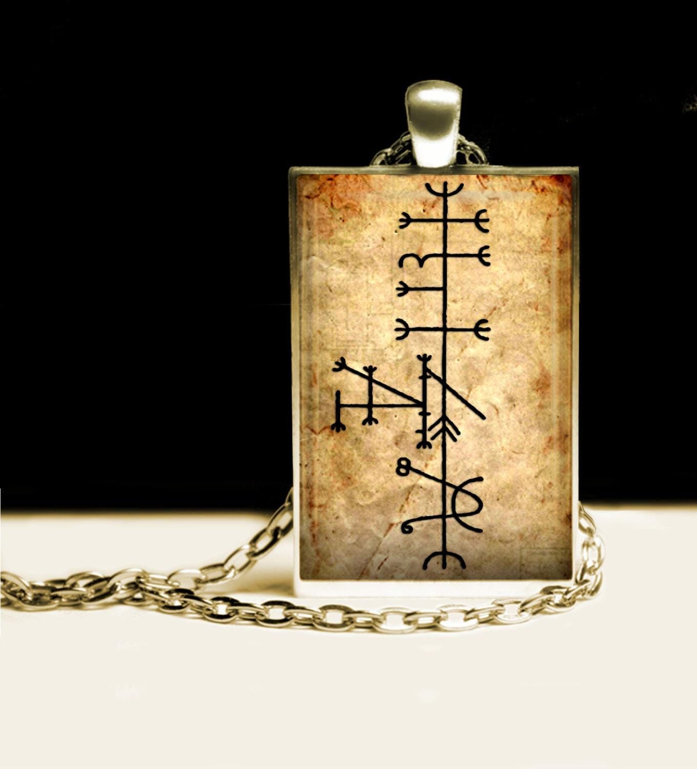 Luck talisman, Lukkustafir, Galdr amulet, viking pendant, Icelandic magical stave, runes jewelry, pagan necklace, nordic #463
