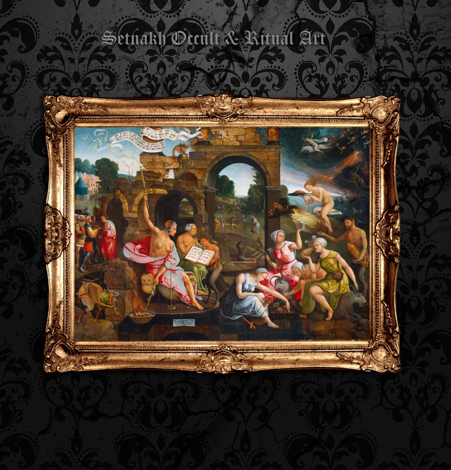 Saul and the Witch of Endor, witchcraft poster, witch dark art, black magic, dark art print, occult gift, esoteric, pagan home decor #W29