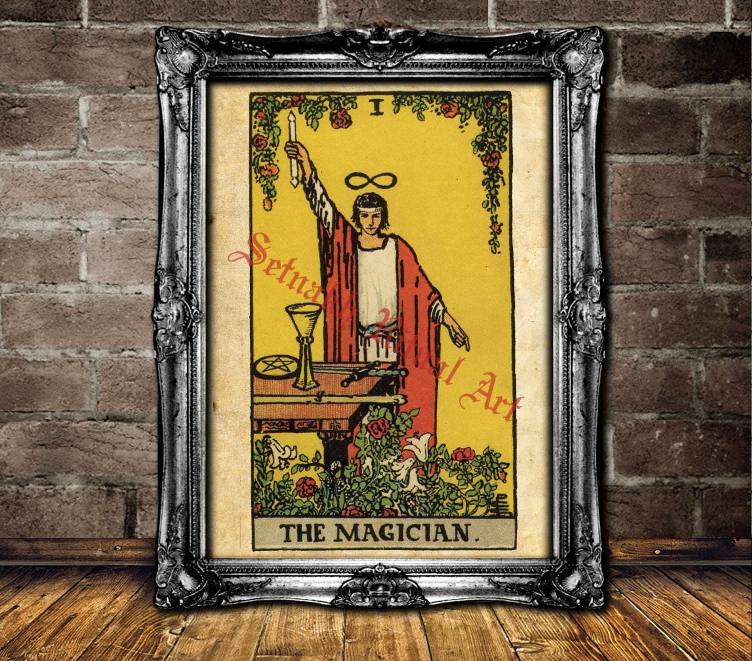 The Magician Tarot print, Manifestation, resourcefulness, power, inspired action, magick, occult poster, mystic art, esoteric home #396.1
