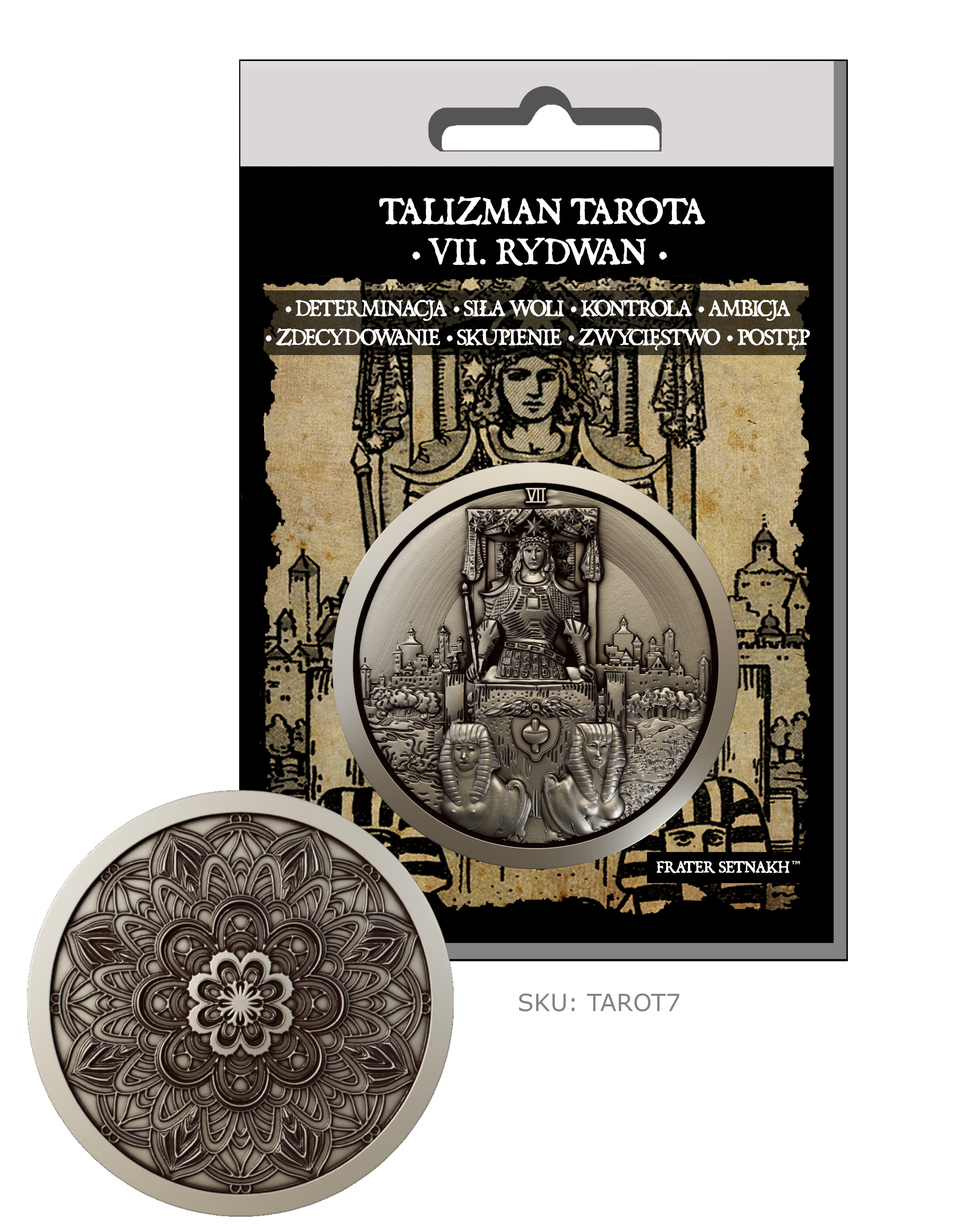 22 Talizmany Monety Tarota Rider-Waite-Smith + 22 Kart Opisowych + Etui PVC | Kolekcjonerski Zestaw Talizmanów
