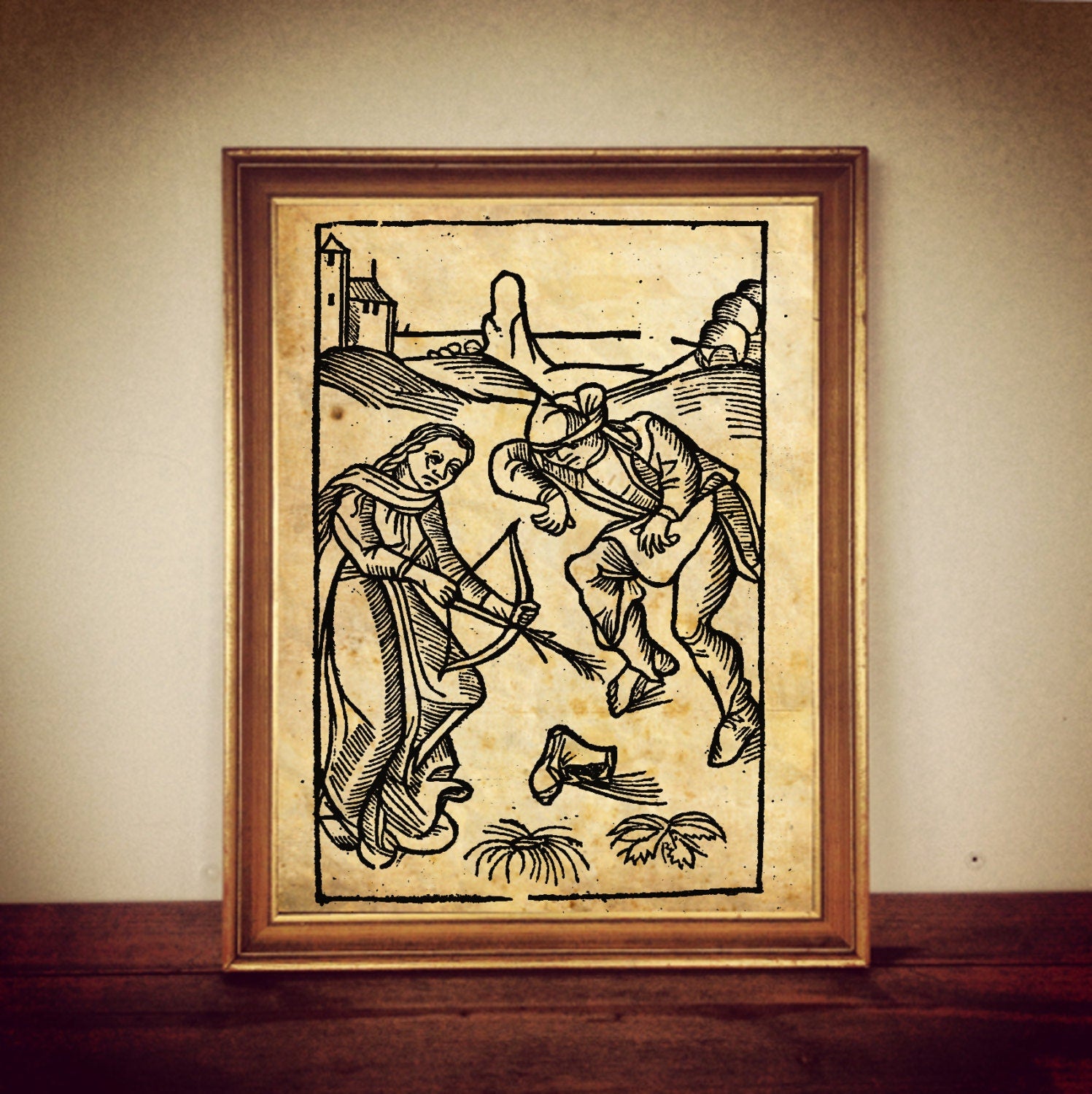 Witch art print, Witchcraft, demonology, gothic art, medieval illustration, occult poster, magic art, esoteric home decor, devil image #394