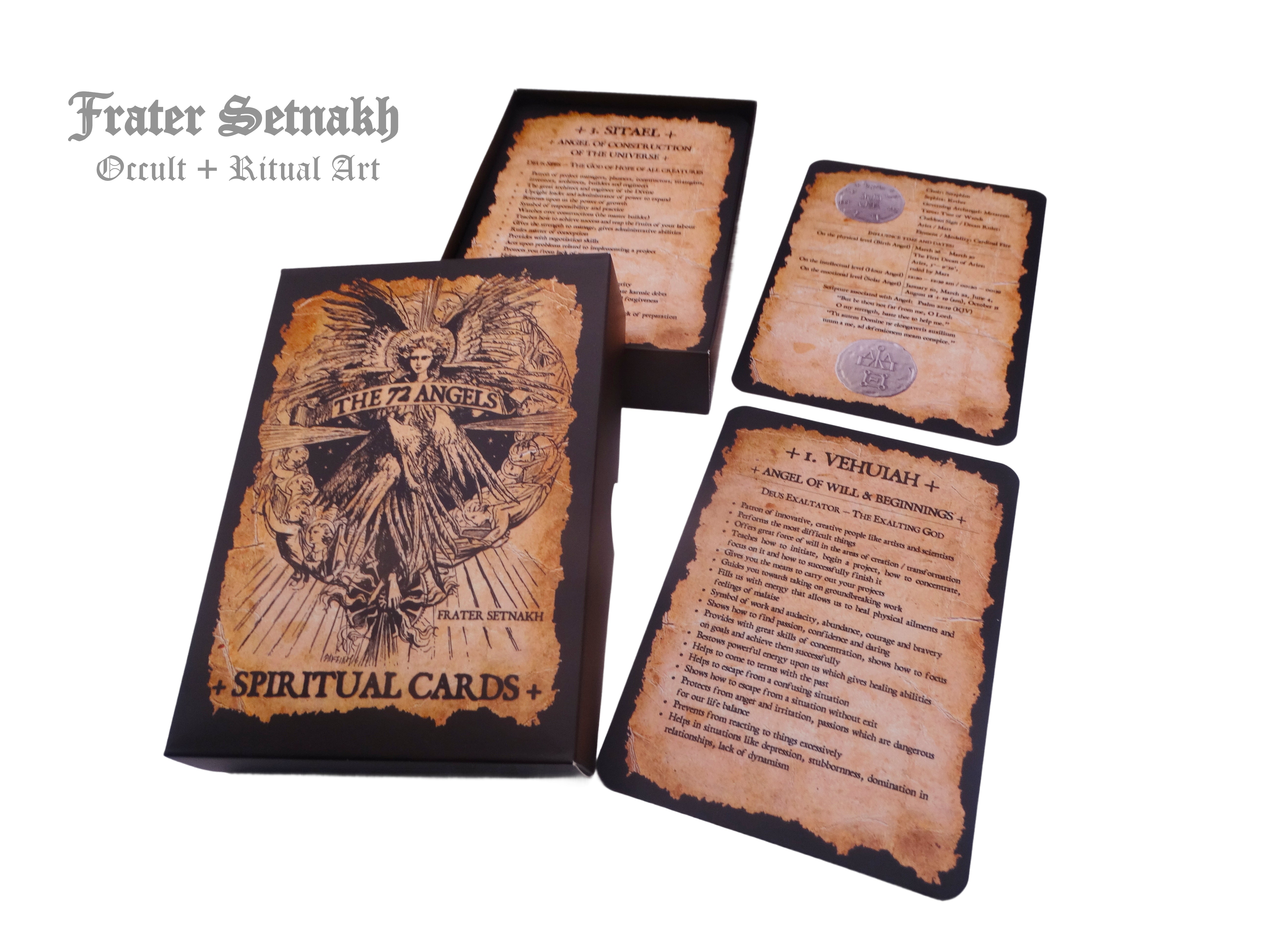 72 Angels: Talismans for Luck, Love, Health, Wealth - Magick Collection for Lightworkers | Invoke Angelic Blessings: 72 Coins & Cards Set